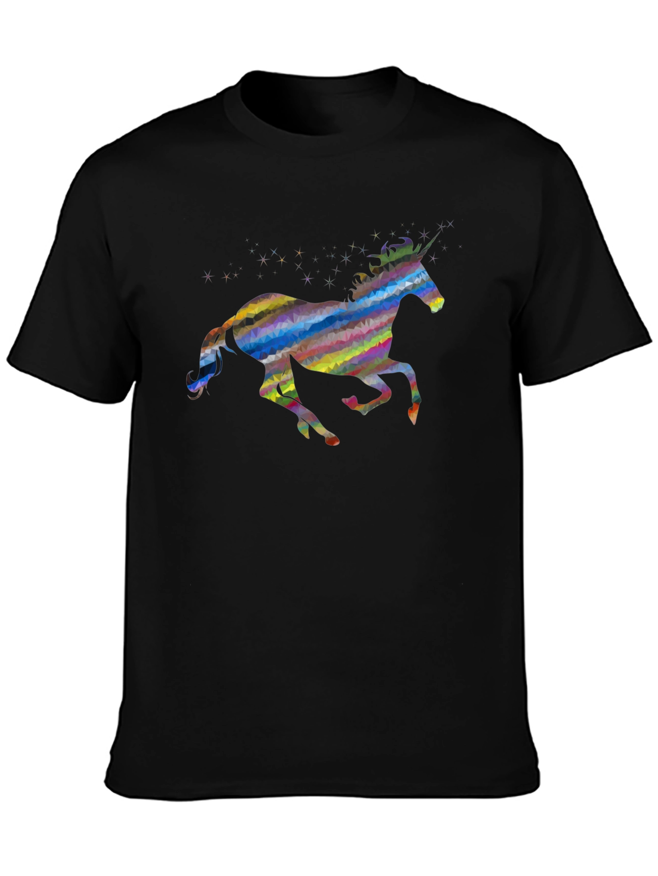 Black Rainbow Unicorn Graphic Tee - Black view 3