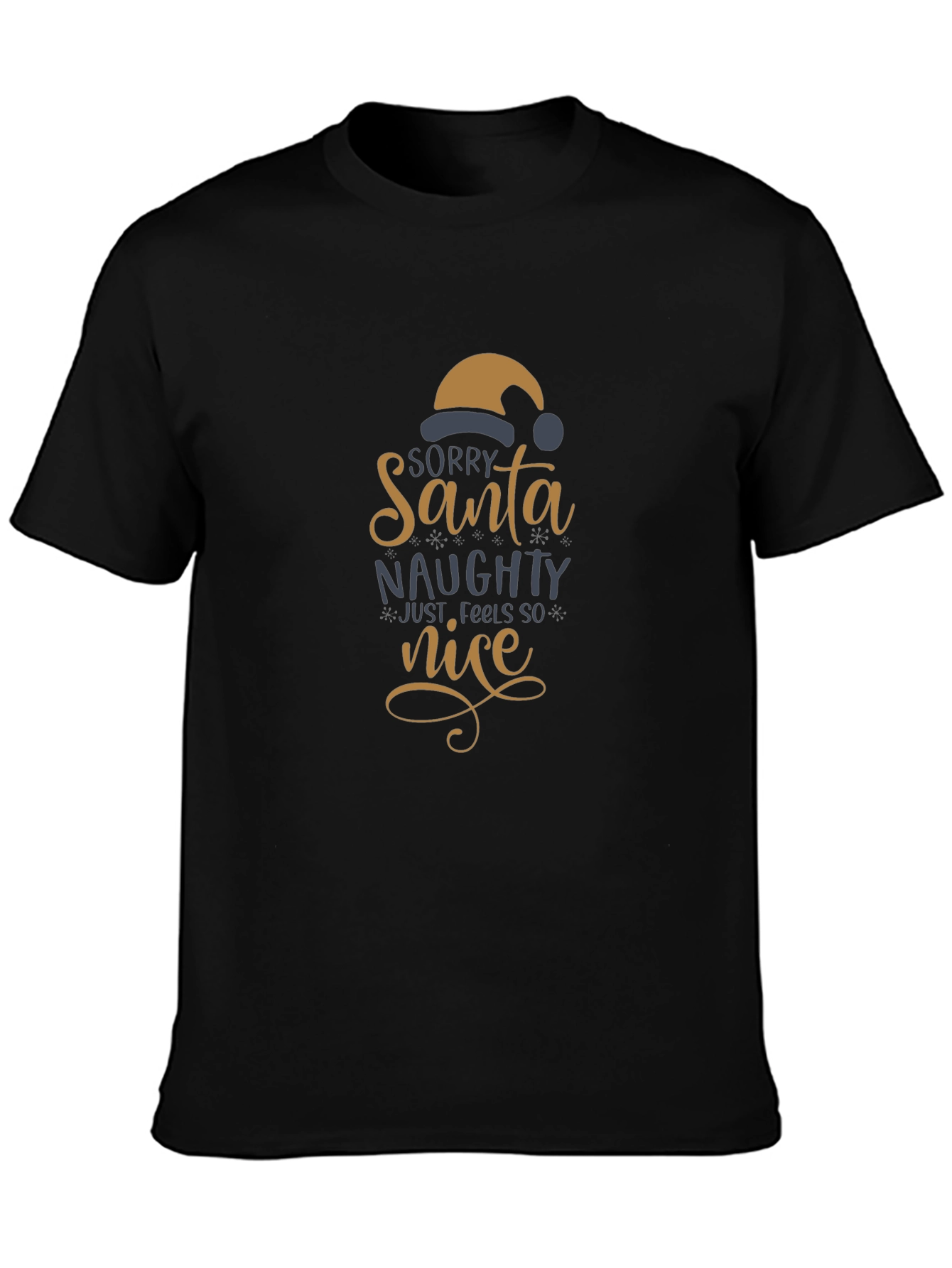 Black Naughty but Nice Santa T-Shirt view 3