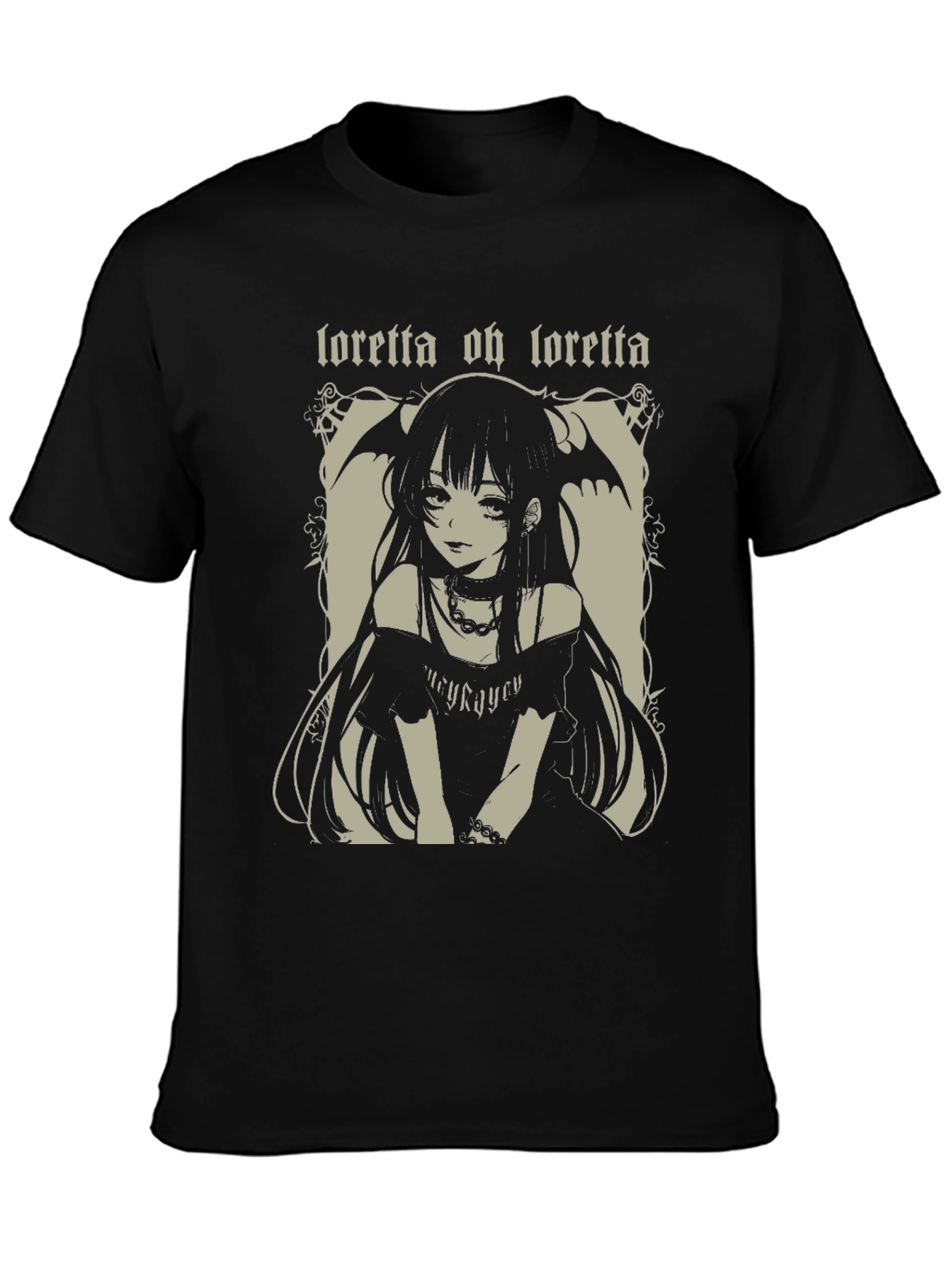 Black Loretta Oh Loretta Anime Graphic Tee view 3
