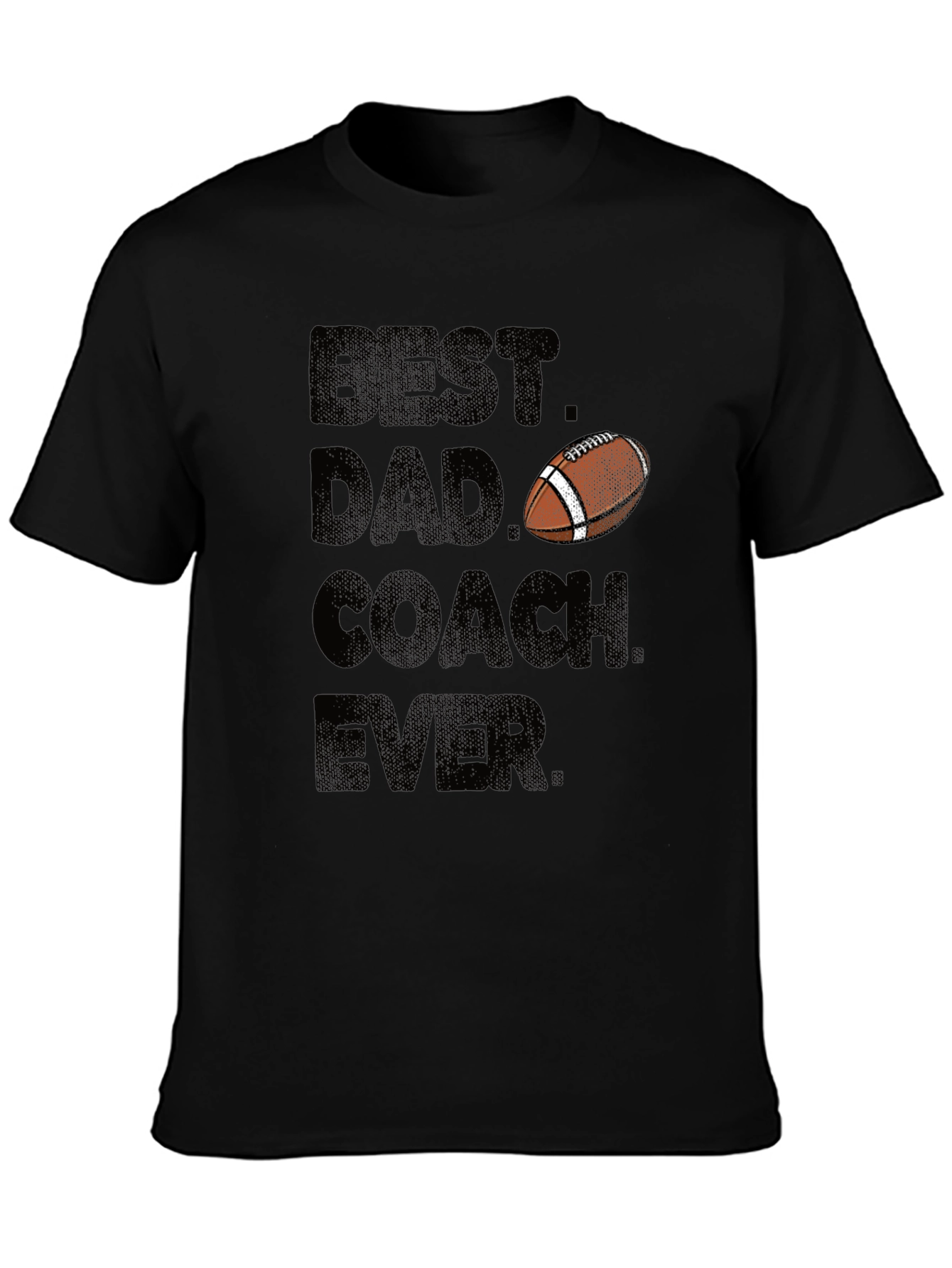 Black Best Dad Coach Ever T-Shirt view 3