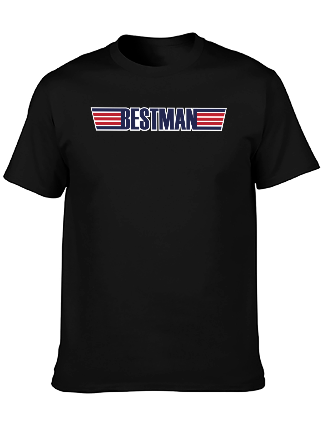 Black Retro Bestman T-Shirt - Vintage Style Wedding Party Tee view 3