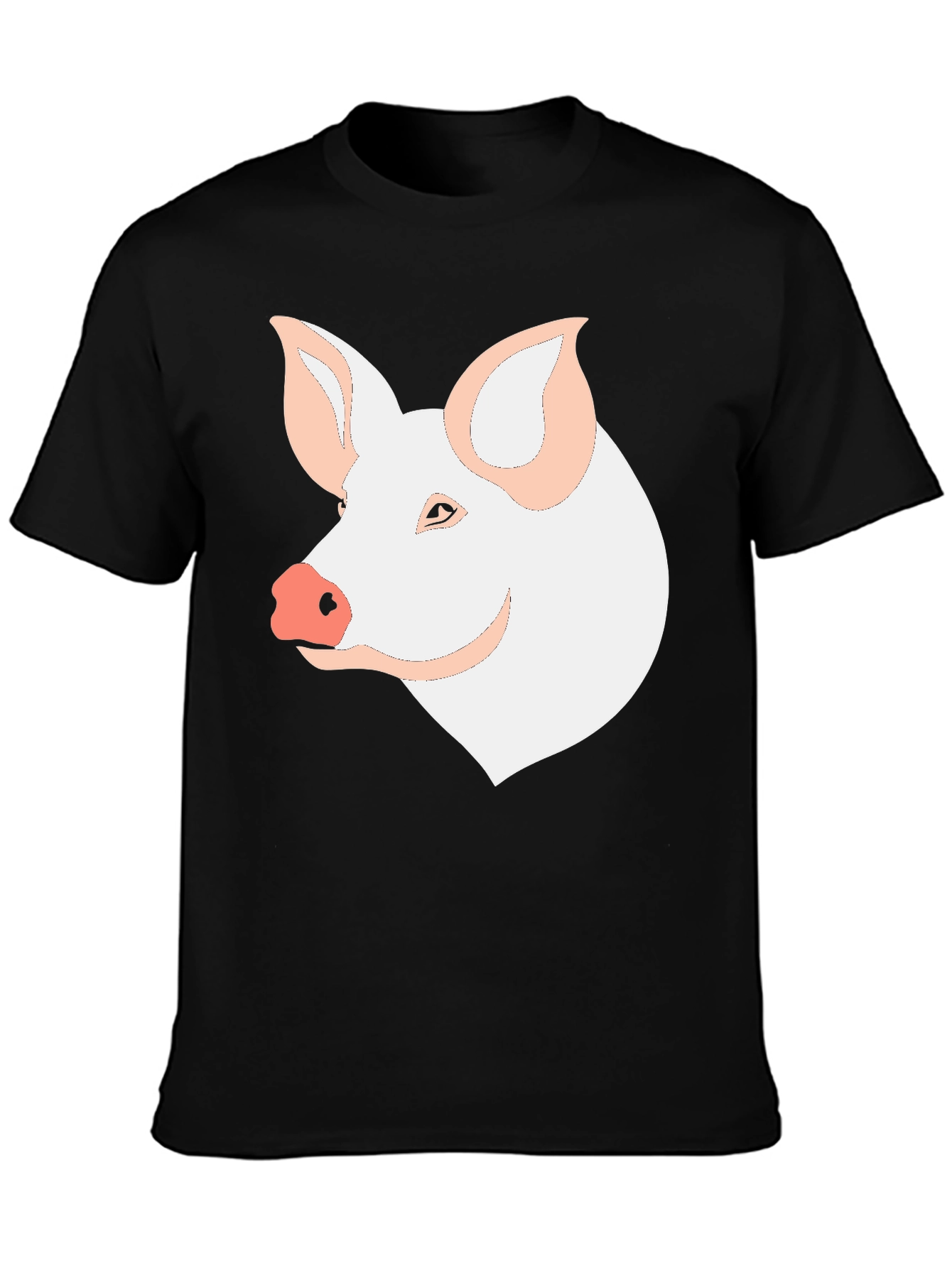 Black Pig Graphic T-Shirt - Black Crew Neck Tee view 3