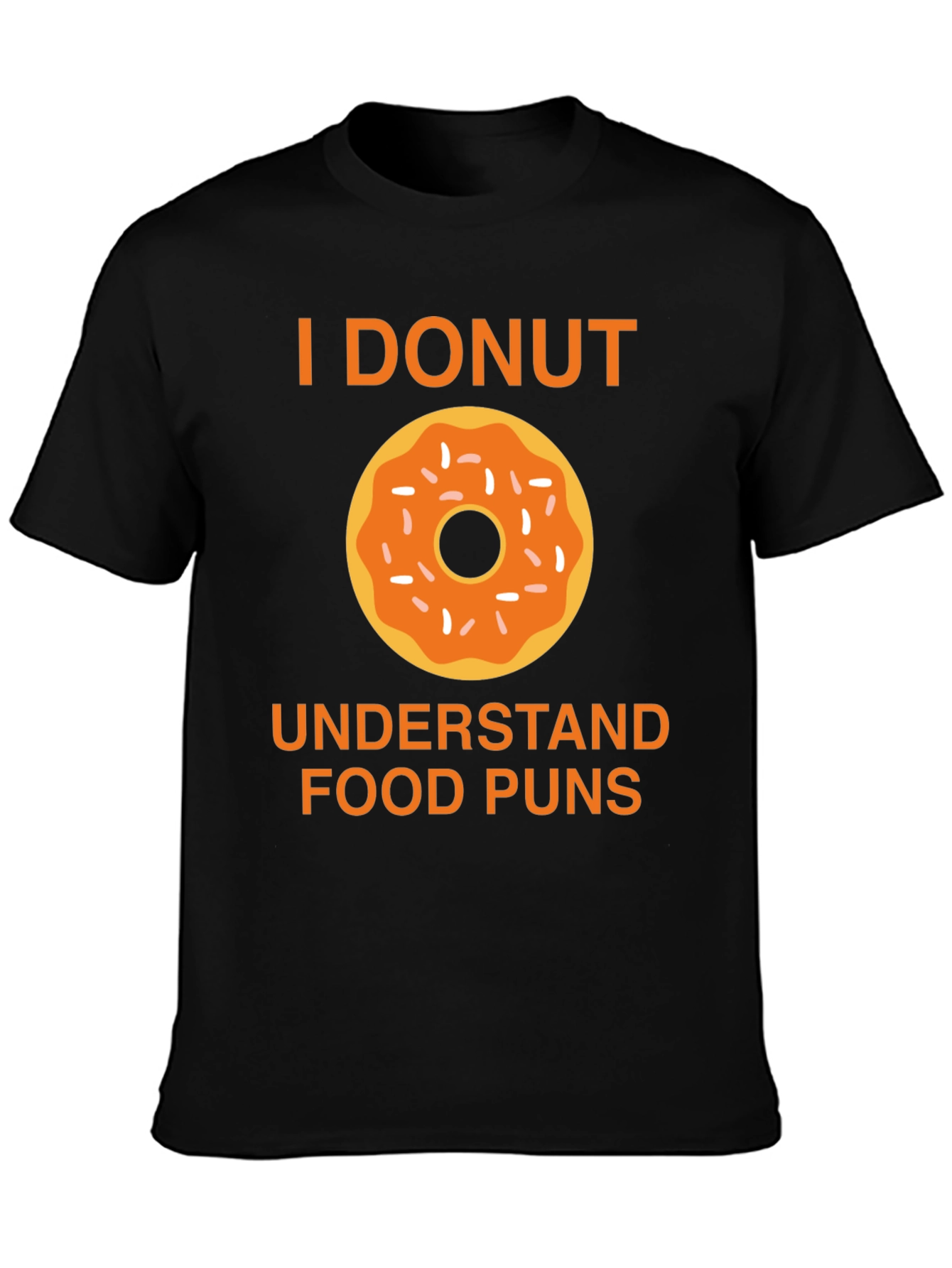 Black Funny "I Donut Understand" Graphic T-Shirt view 3