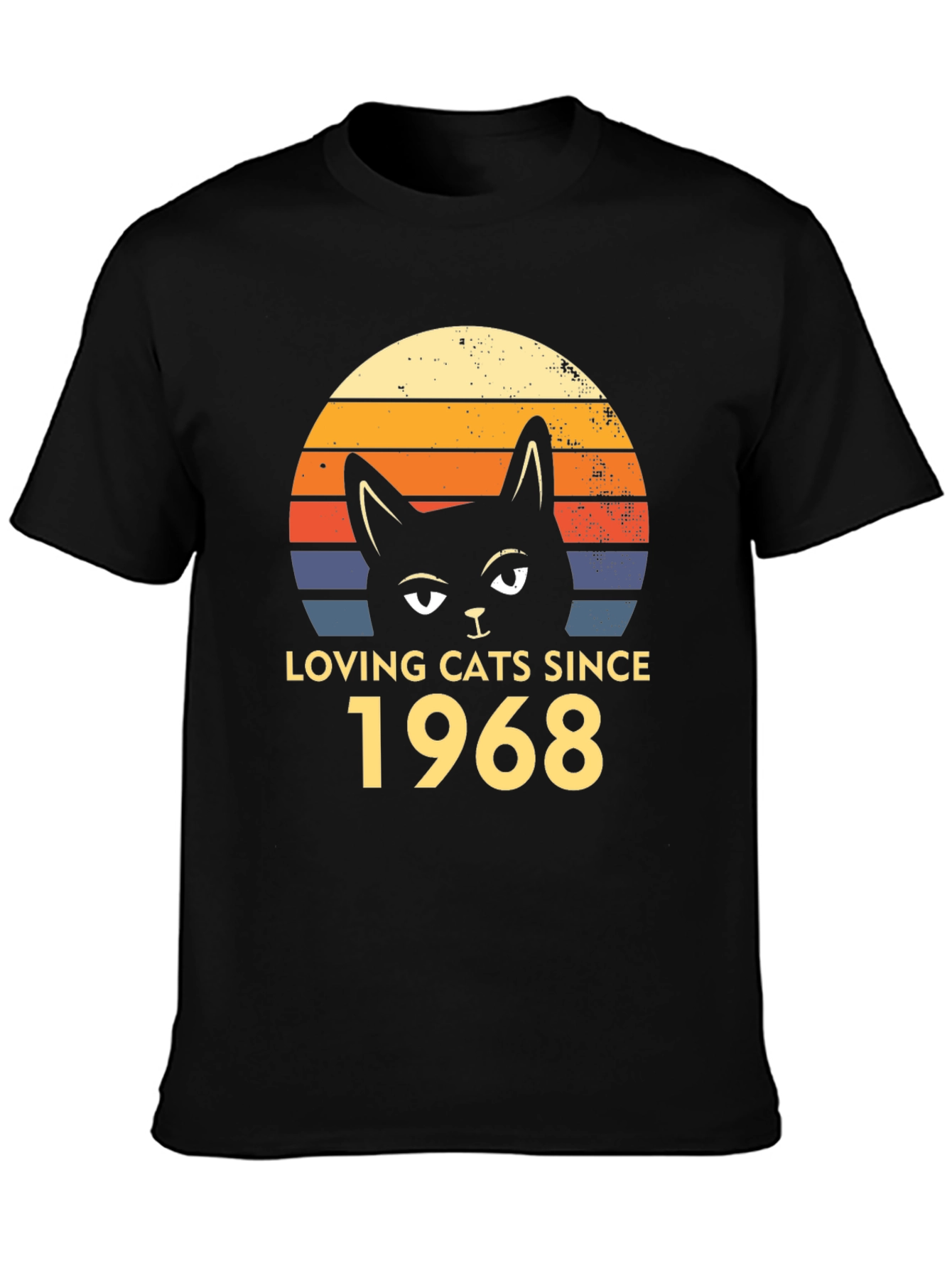 Black Loving Cats Since 1968 T-Shirt Retro Style view 3