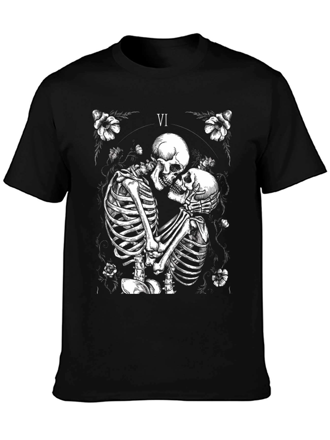 Black Skeleton Love T-Shirt view 3