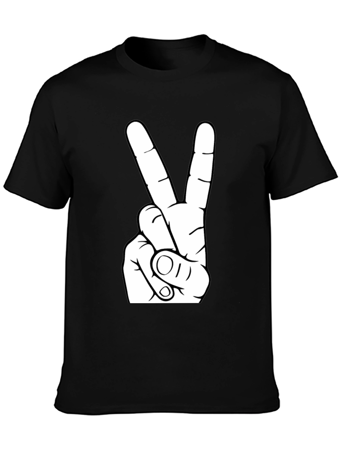 Black Peace Sign Graphic Tee - Black T-Shirt view 3