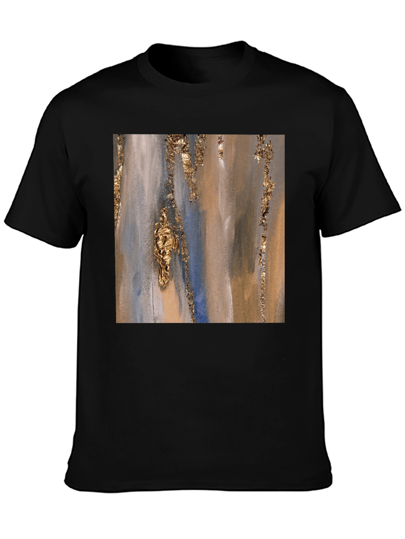 Black Abstract Art Print T-Shirt view 3