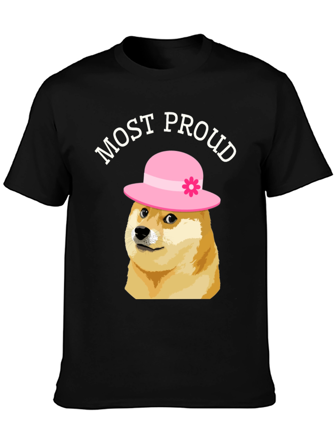 Black Most Proud Doge T-Shirt - Black view 3