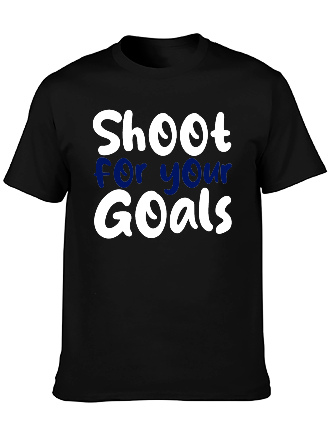 Black Shoot For Your Goals T-Shirt Black Cotton view 3