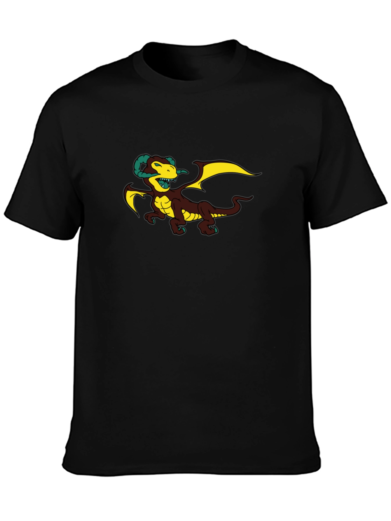 Black Dragon Graphic Tee - Black Cotton Blend T-Shirt view 3
