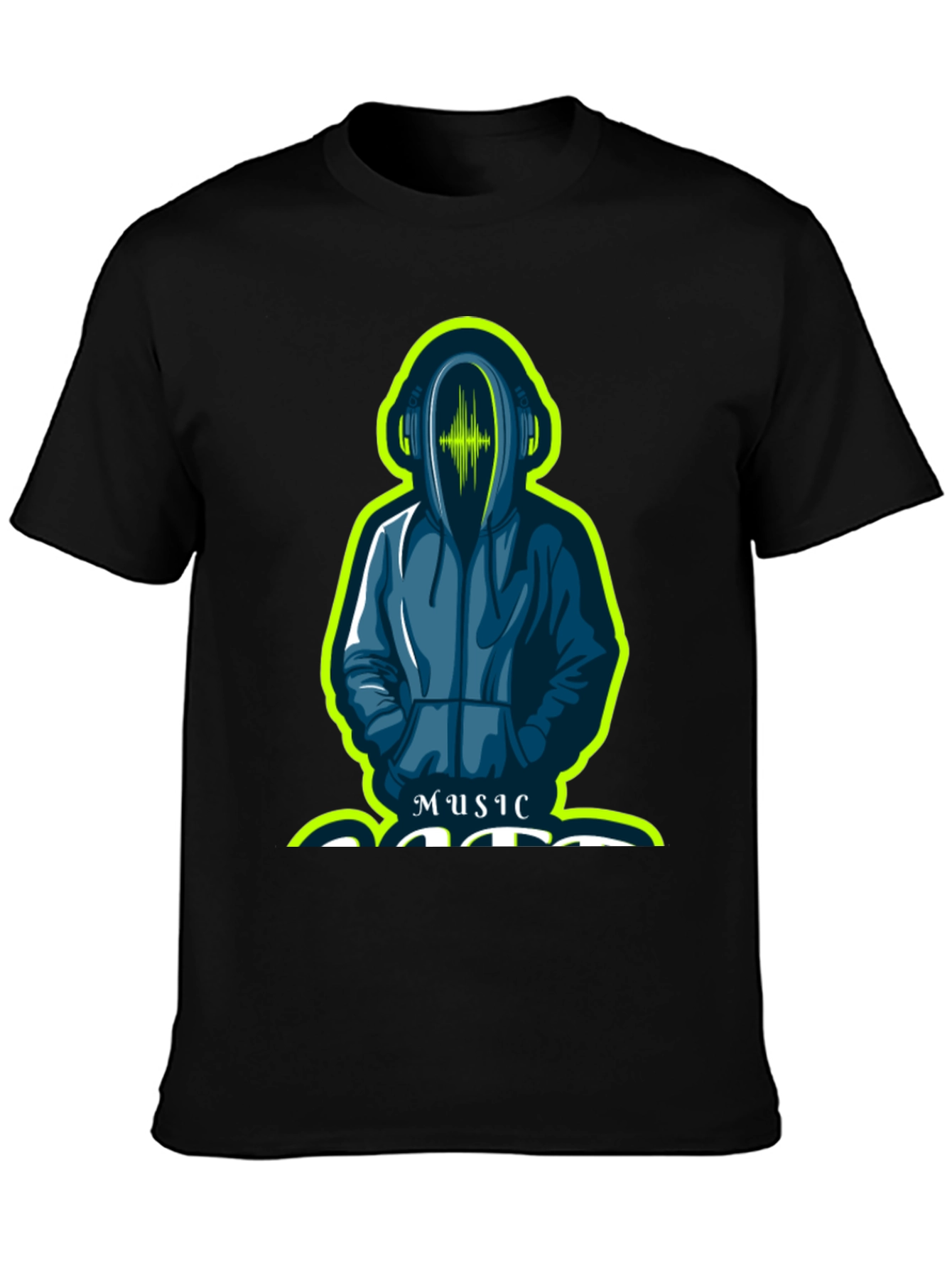 Black Music Lover's Hooded Graphic Tee view 3