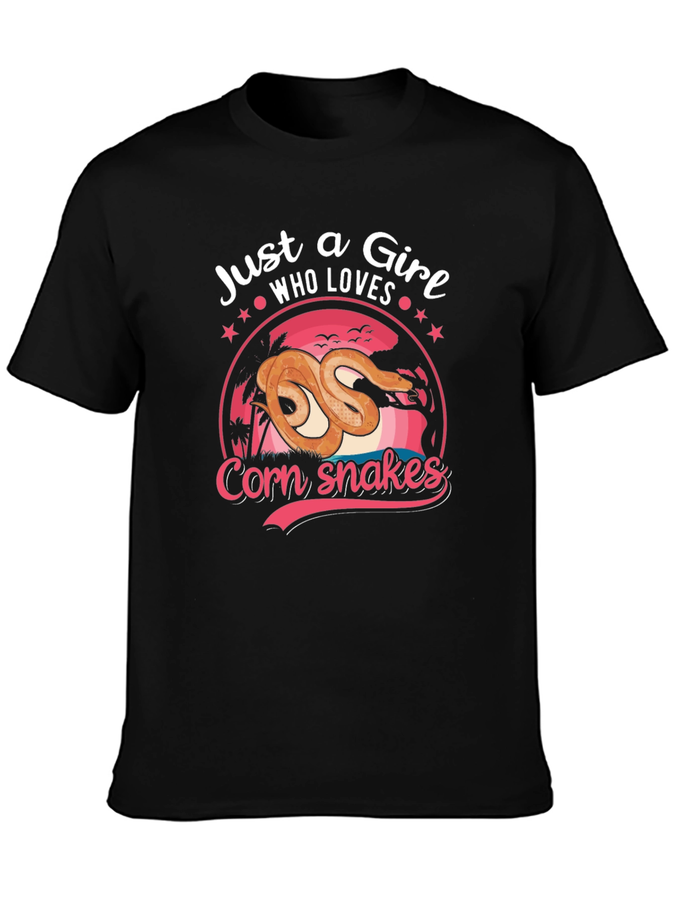 Black Just A Girl Who Loves Corn Snakes T-Shirt view 3