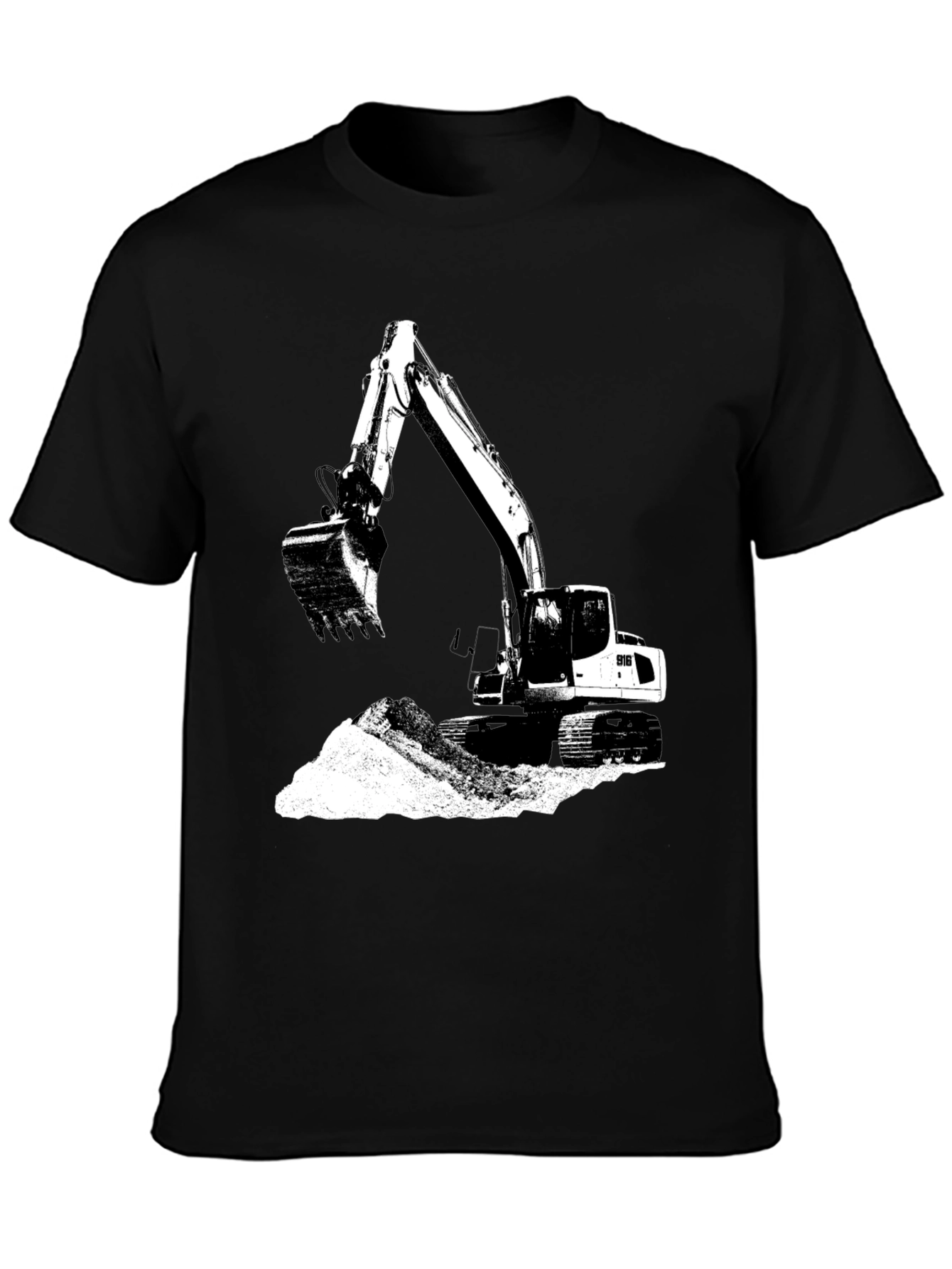 Black Excavator Graphic Tee - Black view 3