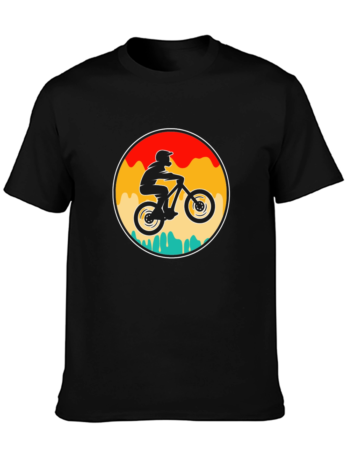 Black Mountain Biker Graphic Tee - Retro Style view 3
