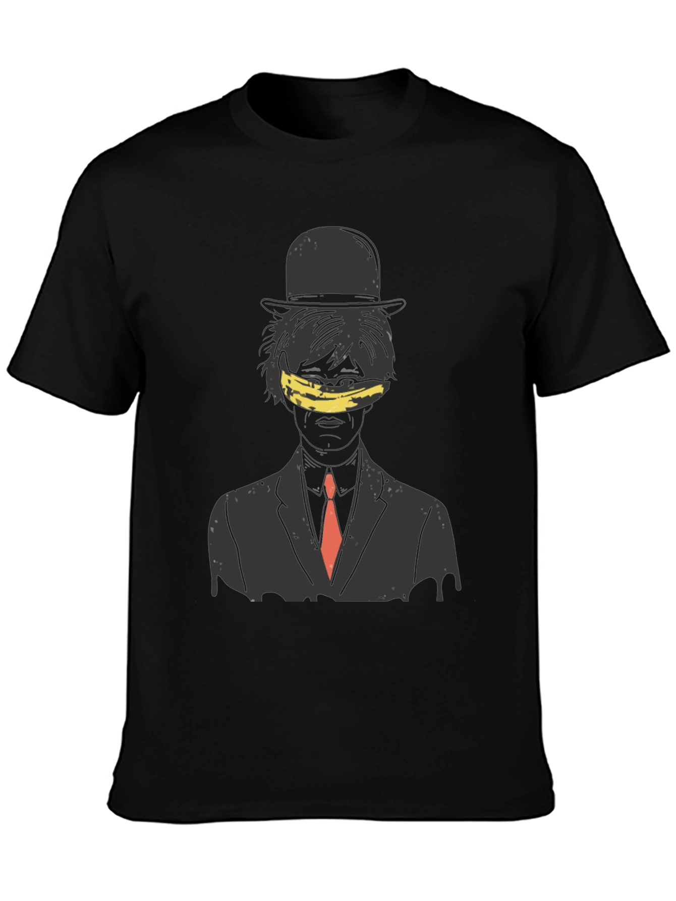 Black Artistic Banana Blinded Man Graphic Tee view 3