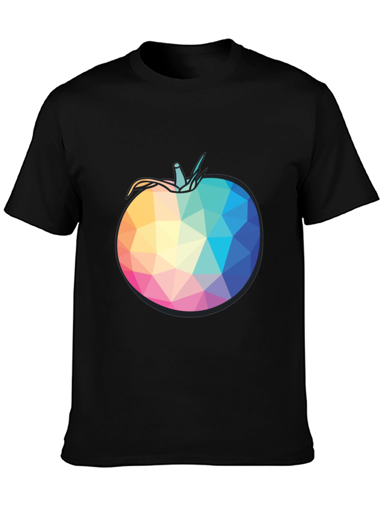Black Geometric Tomato Black T-Shirt view 3