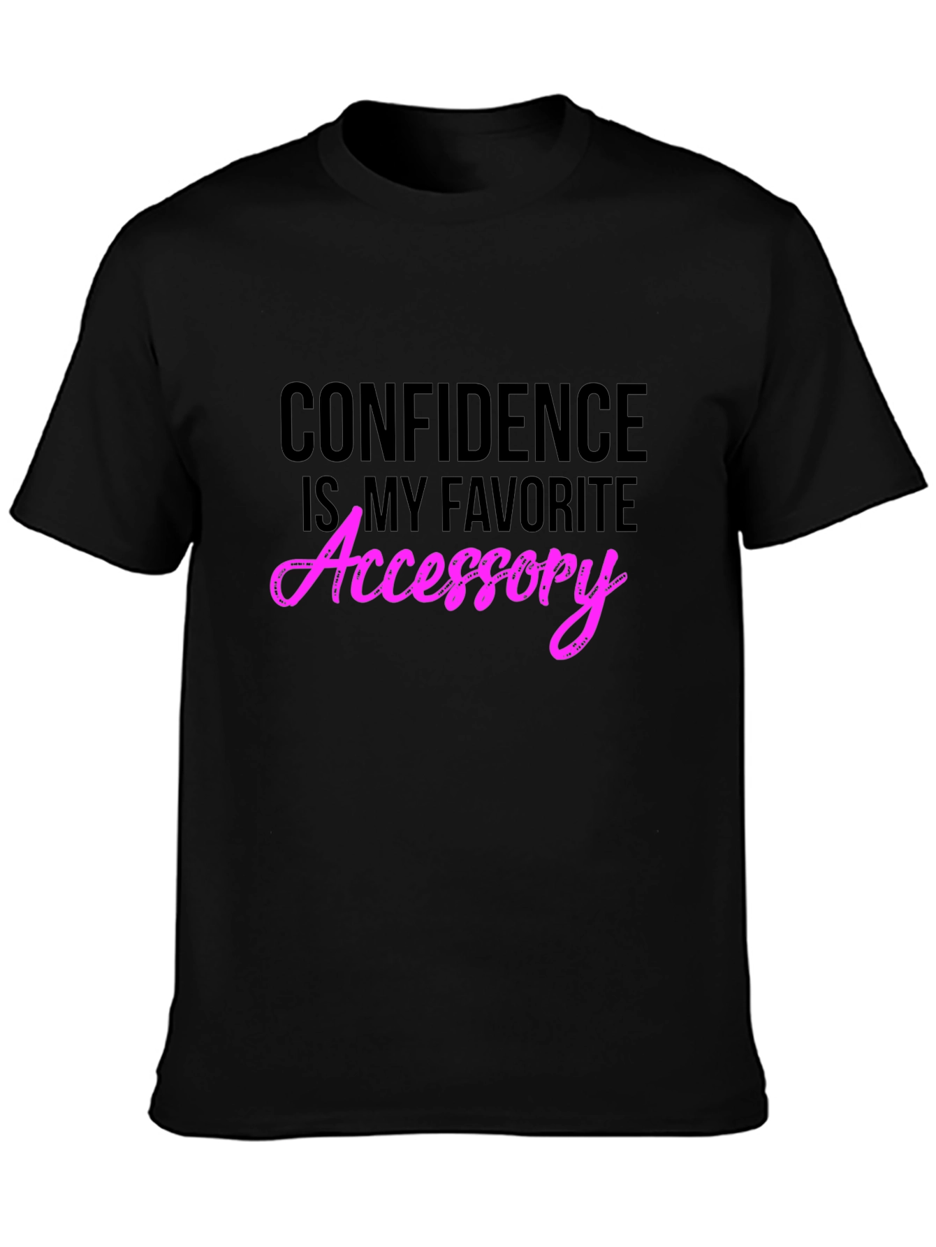 Black Confidence Accessory Black T-Shirt view 3