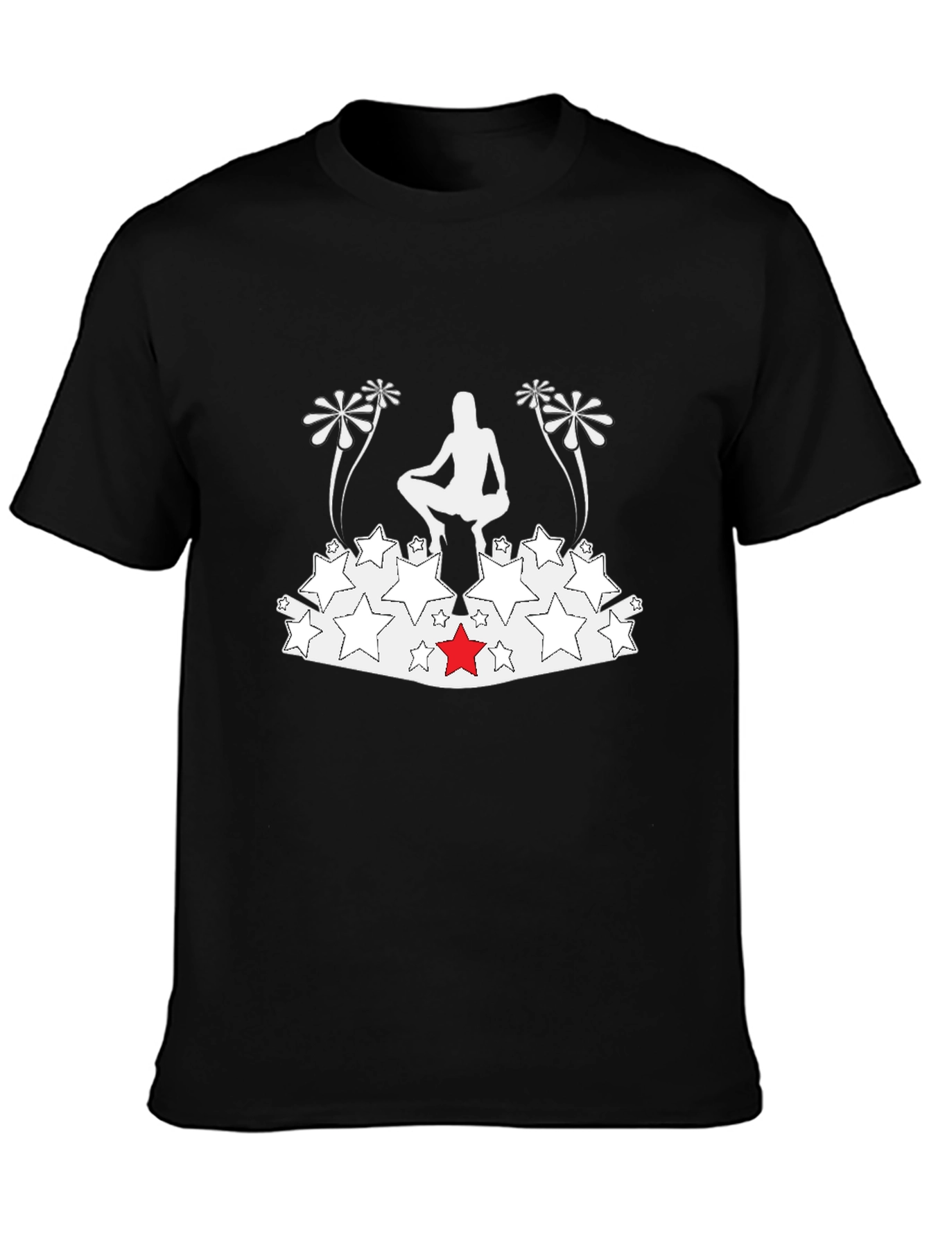 Black Novelty Graphic Tee - Silhouette Star Design view 3