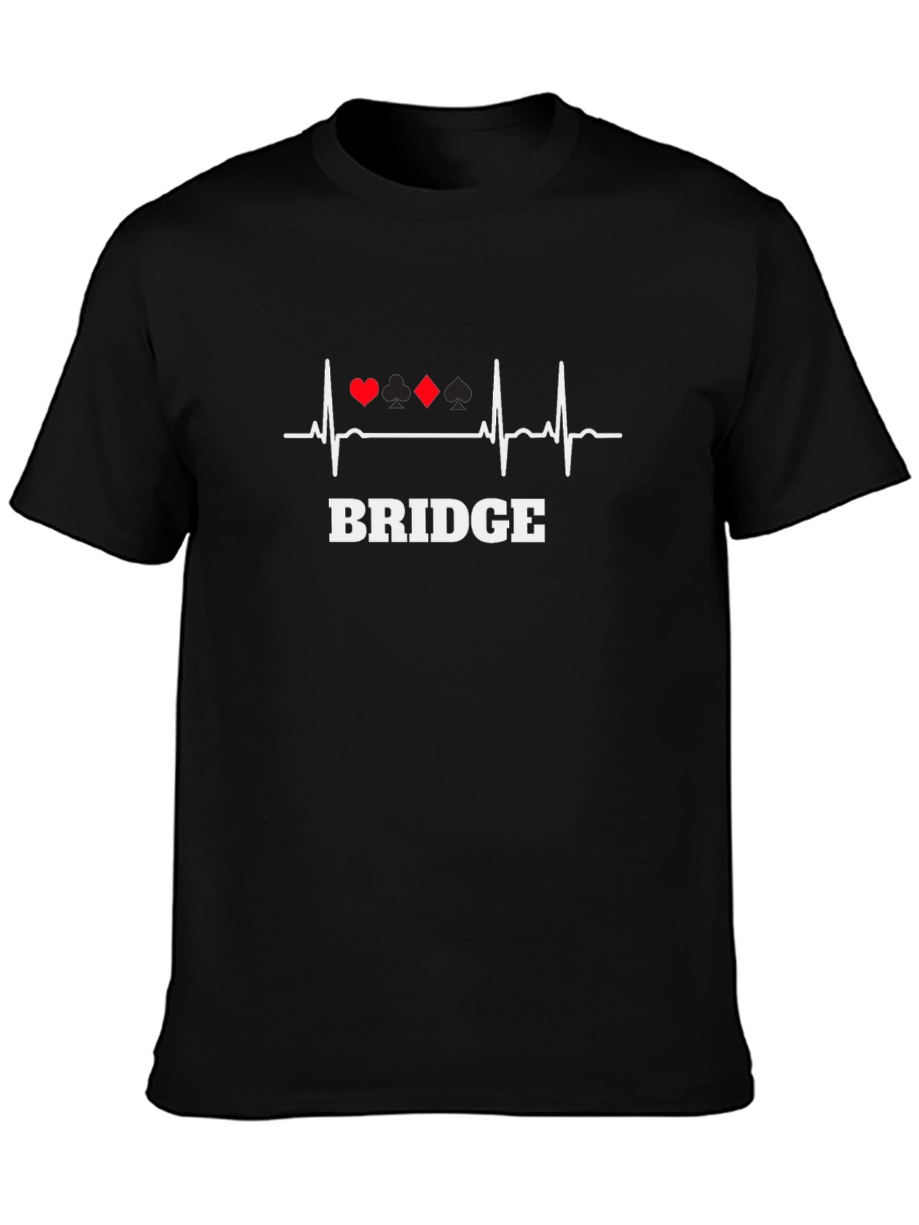 Black Bridge Heartbeat T-Shirt - Card Game Life Line view 3