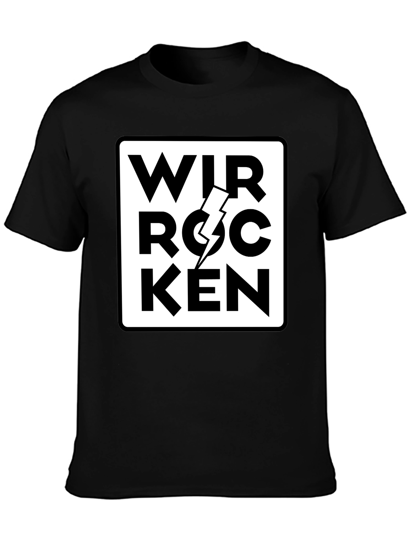 Black Wir Rocken T-Shirt - Black Graphic Tee view 3