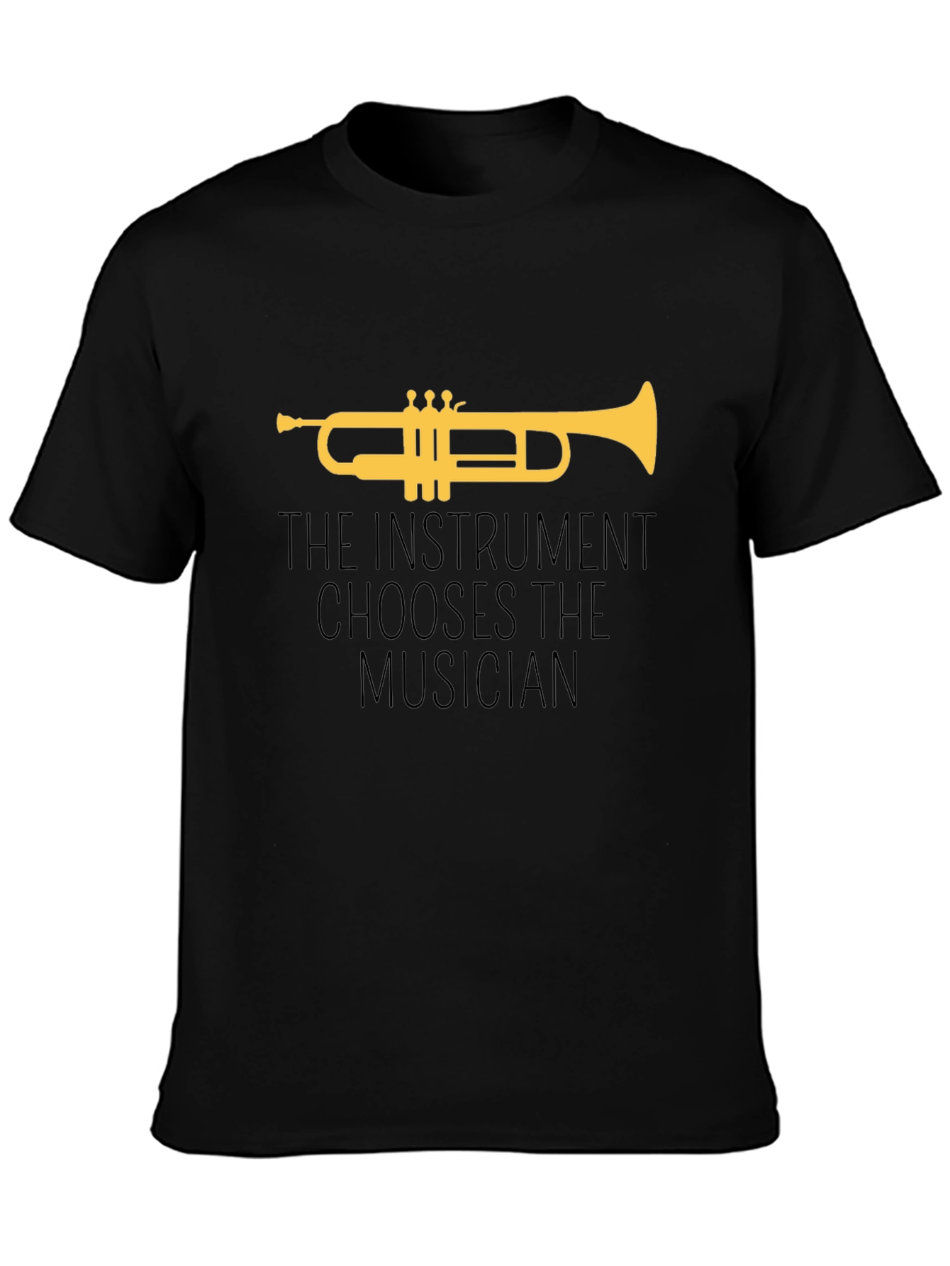 Black Trumpet Musician Graphic Tee view 3