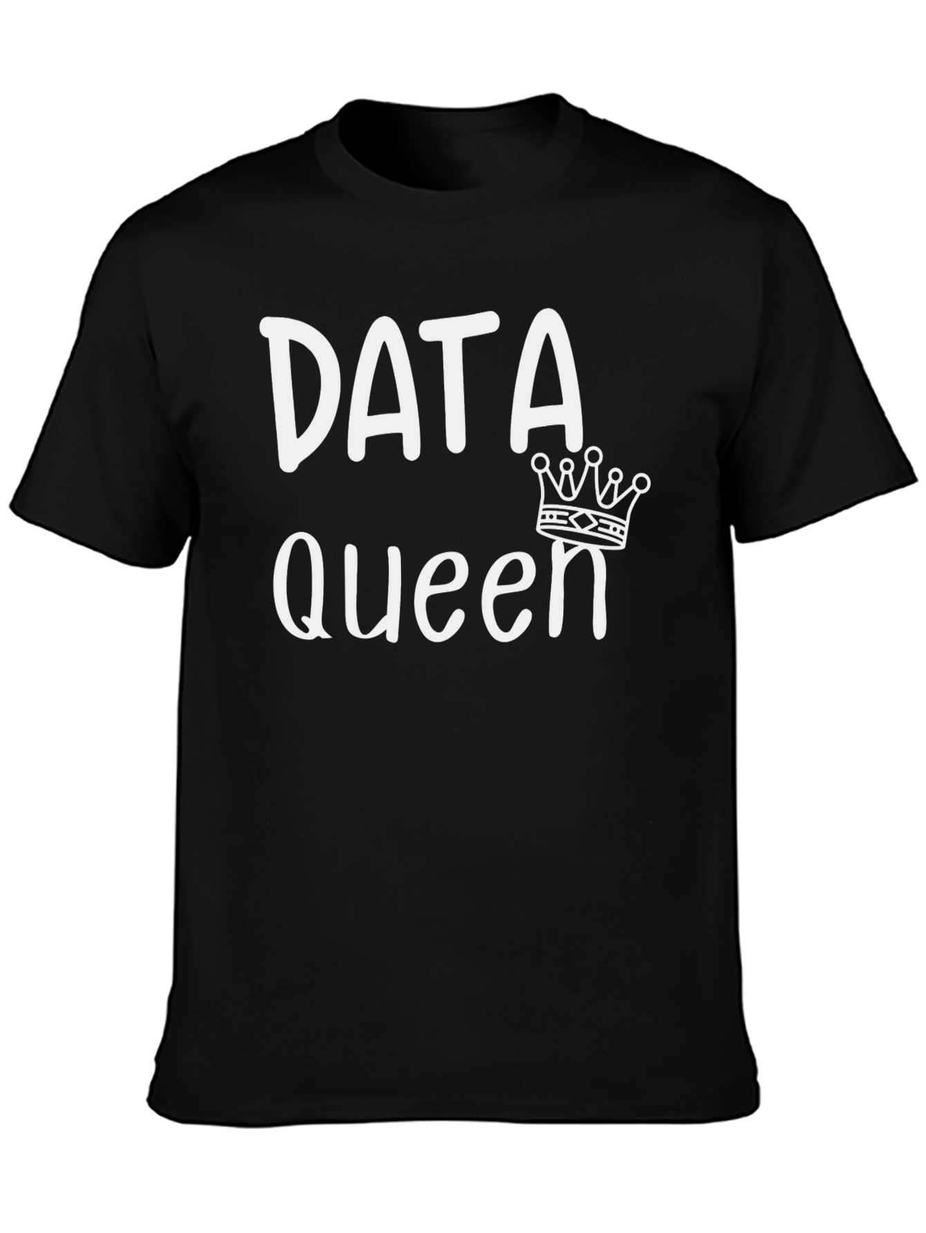 Black Data Queen Graphic T-Shirt - Black Cotton Tee view 3