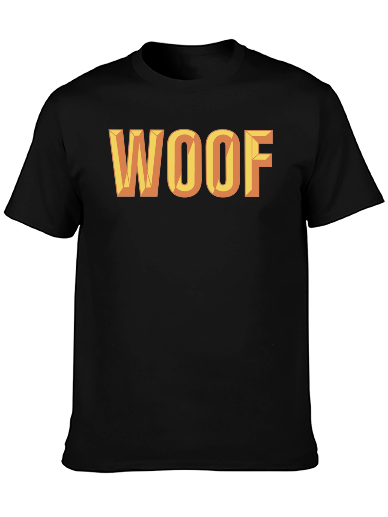 Black WOOF Graphic Tee - Bold Statement Shirt view 3