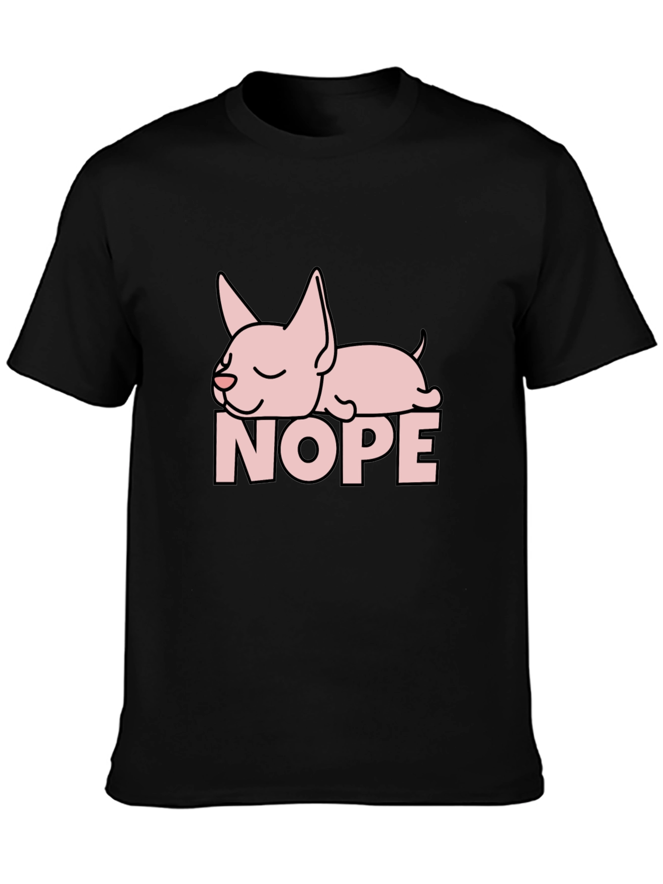 Black Nope Sloth T-Shirt - Funny Animal Graphic Tee view 3