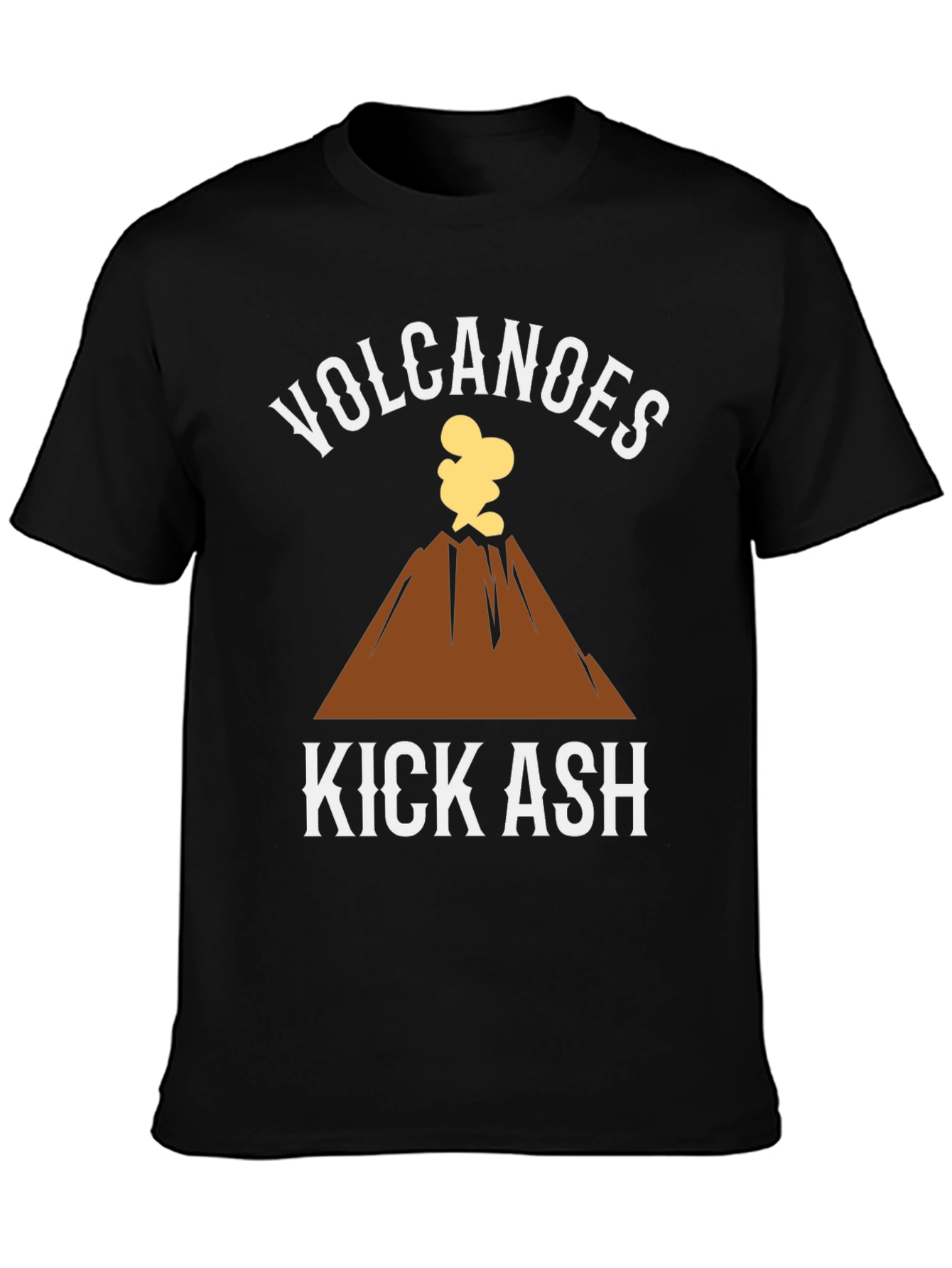 Black Volcanoes Kick Ash Graphic T-Shirt view 3
