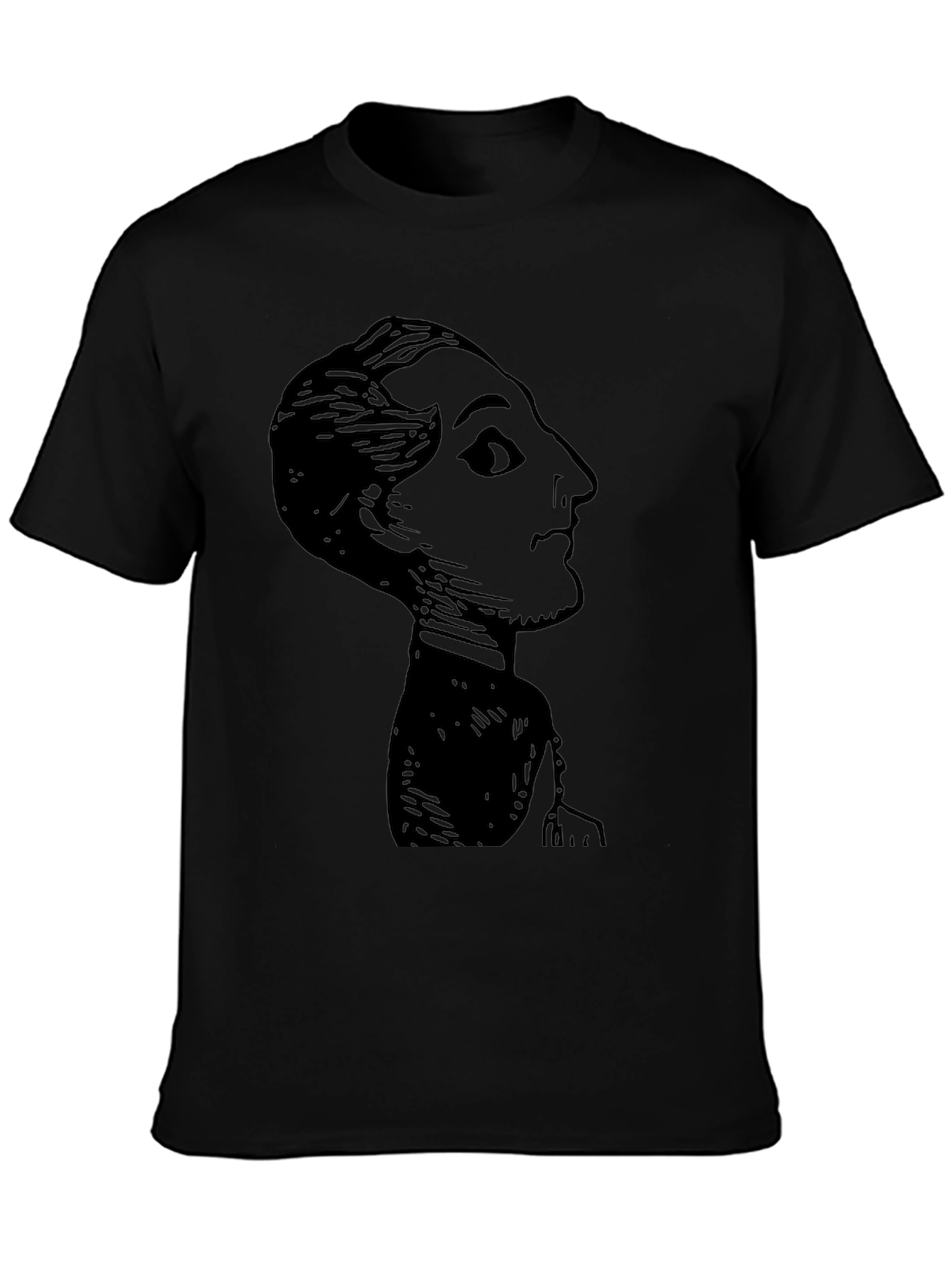 Black Vintage Silhouette Graphic Black T-Shirt view 3