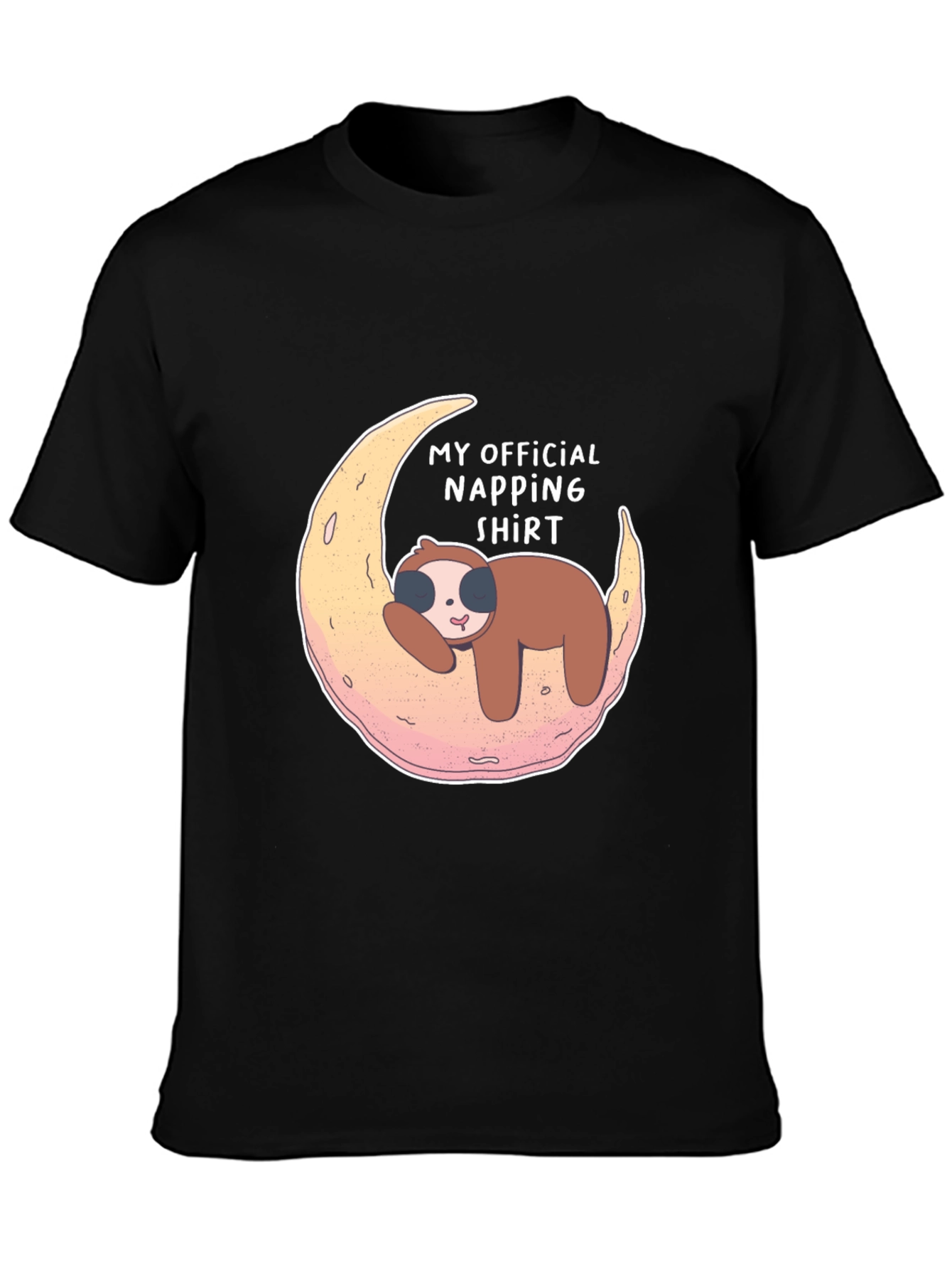 Black Napping Sloth T-Shirt - Official Napping Shirt Tee view 3
