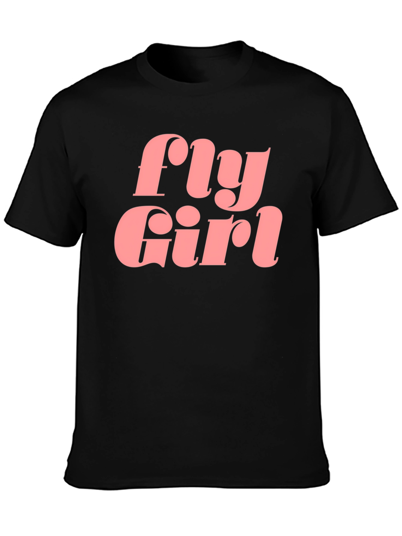 Black Fly Girl Graphic Tee - Retro Style Black T-Shirt view 3