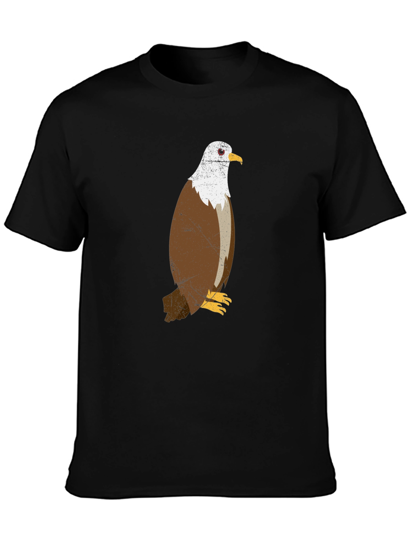 Black Eagle Graphic Print Men's Black T-Shirt view 3