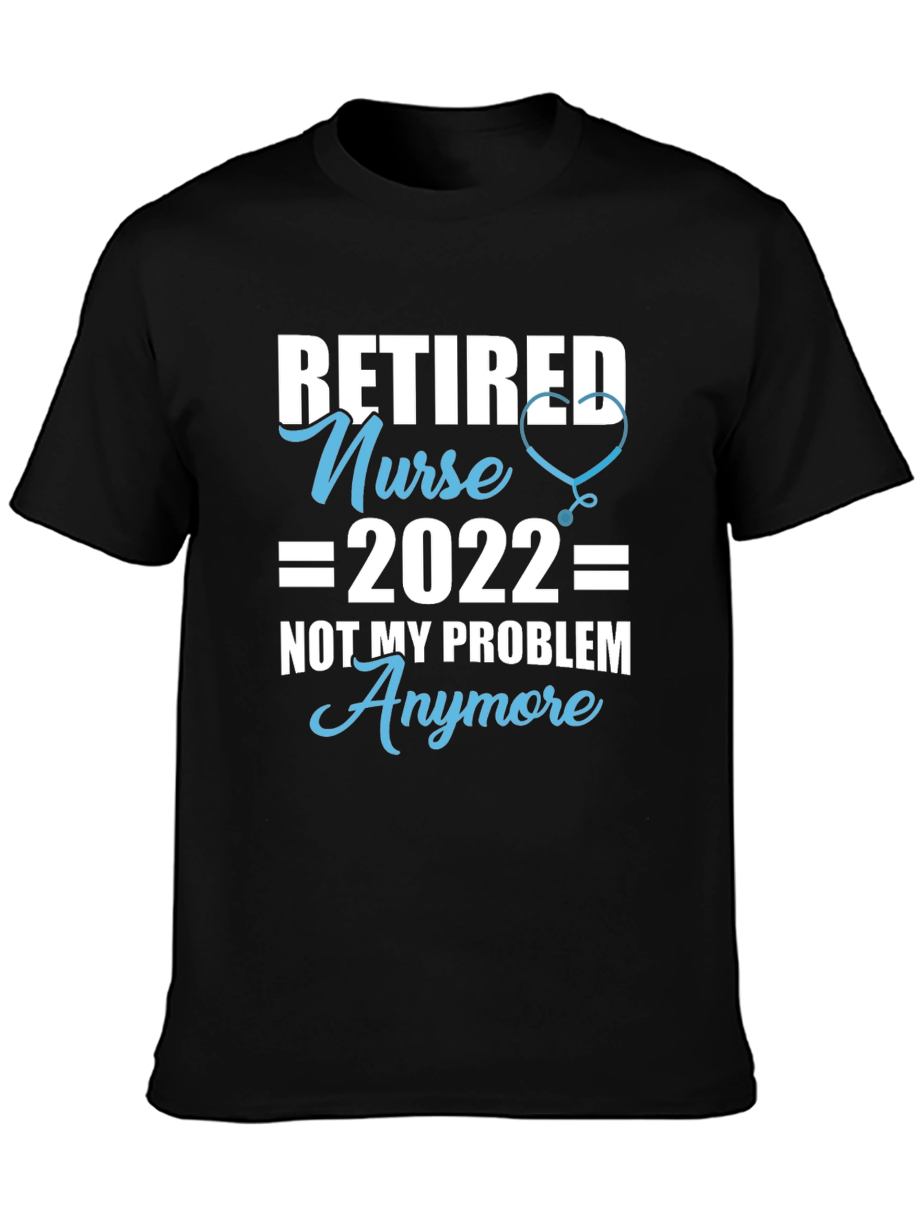Black Retired Nurse 2022 Graphic T-Shirt view 3