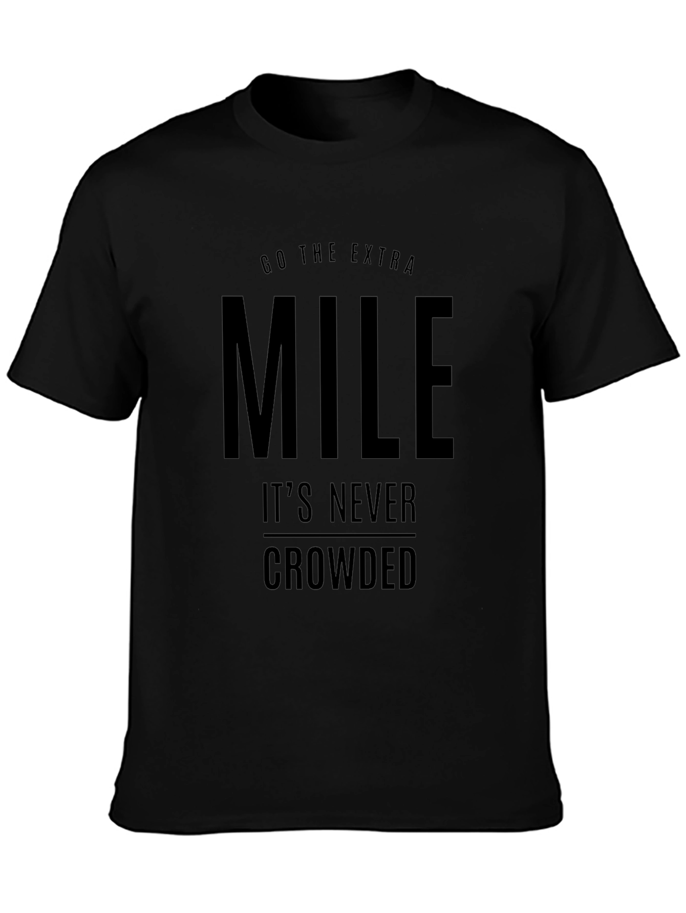 Black Go The Extra Mile Black Graphic Tee view 3