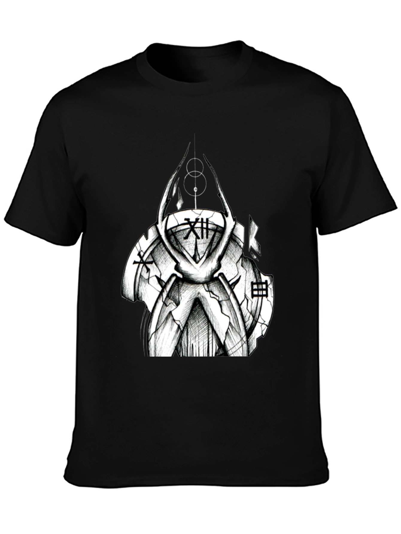 Black Abstract Clockwork T-Shirt - Unique Graphic Tee view 3