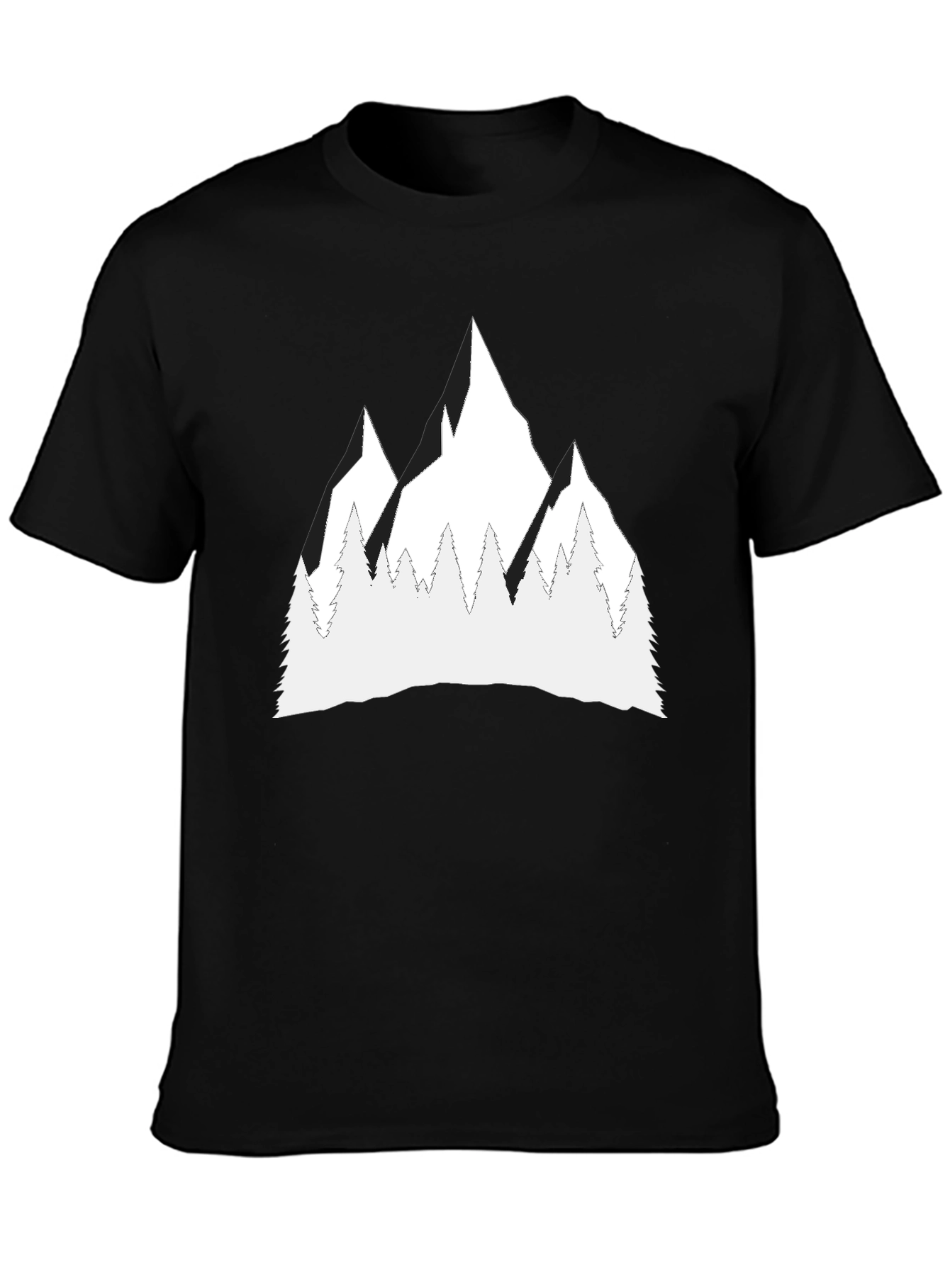 Black Mountain Peak Graphic Tee - Stylish Black T-Shirt view 3