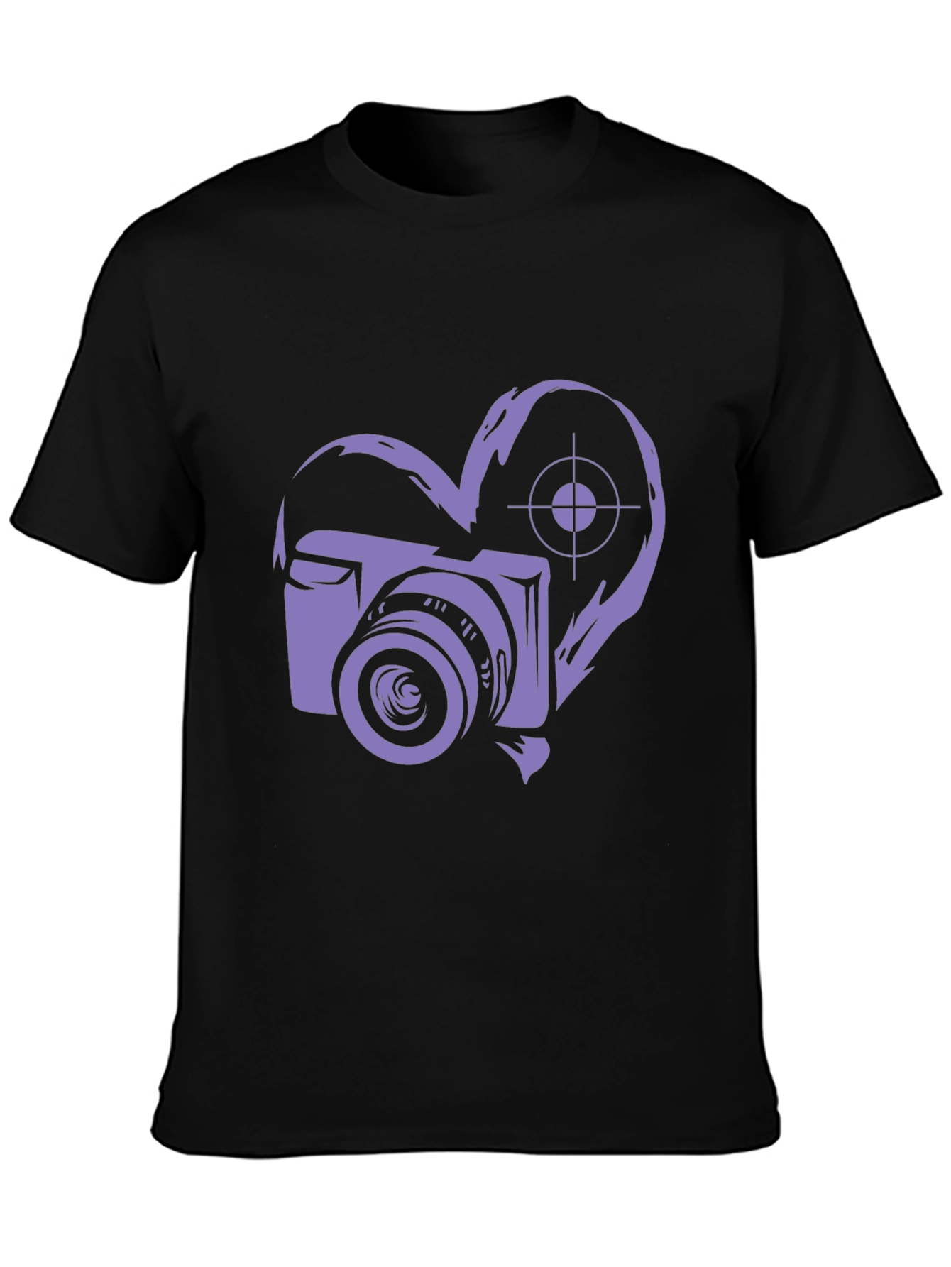 Camera Heart Graphic Black T-Shirt - 3