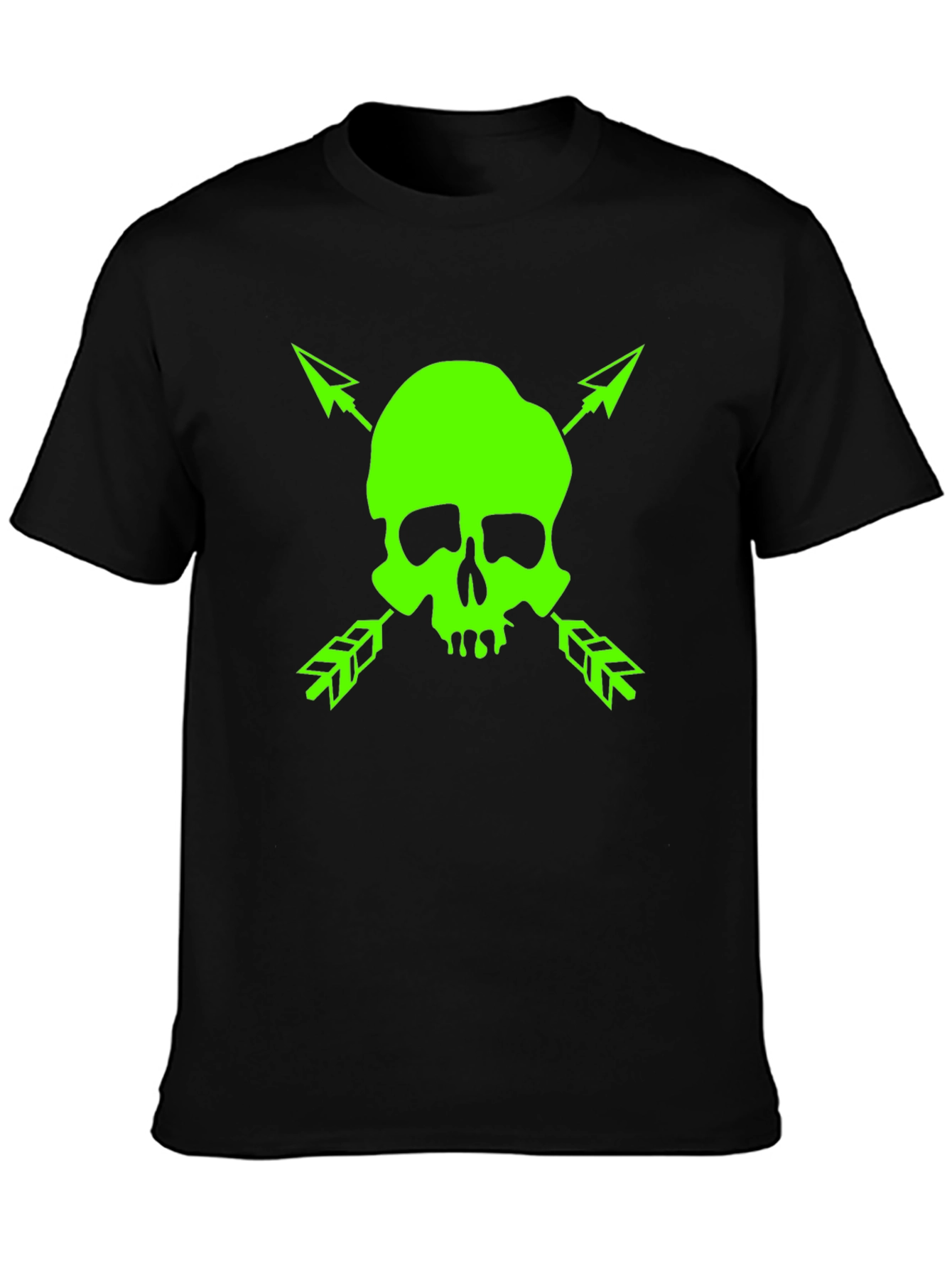 Black Skull & Arrows Graphic Tee - Bold Black T-Shirt view 3