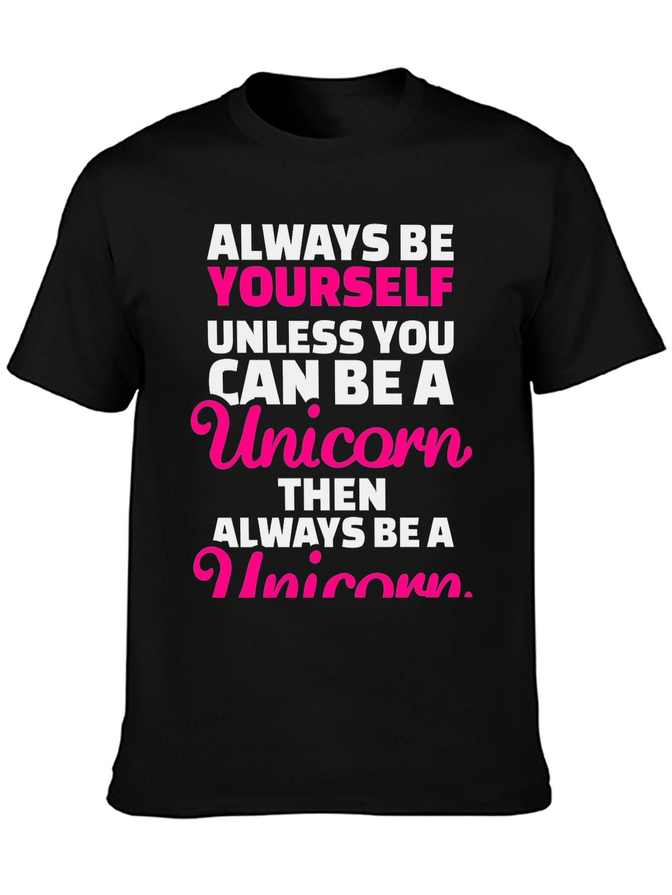 Black Always Be Yourself Unicorn Graphic Tee view 3