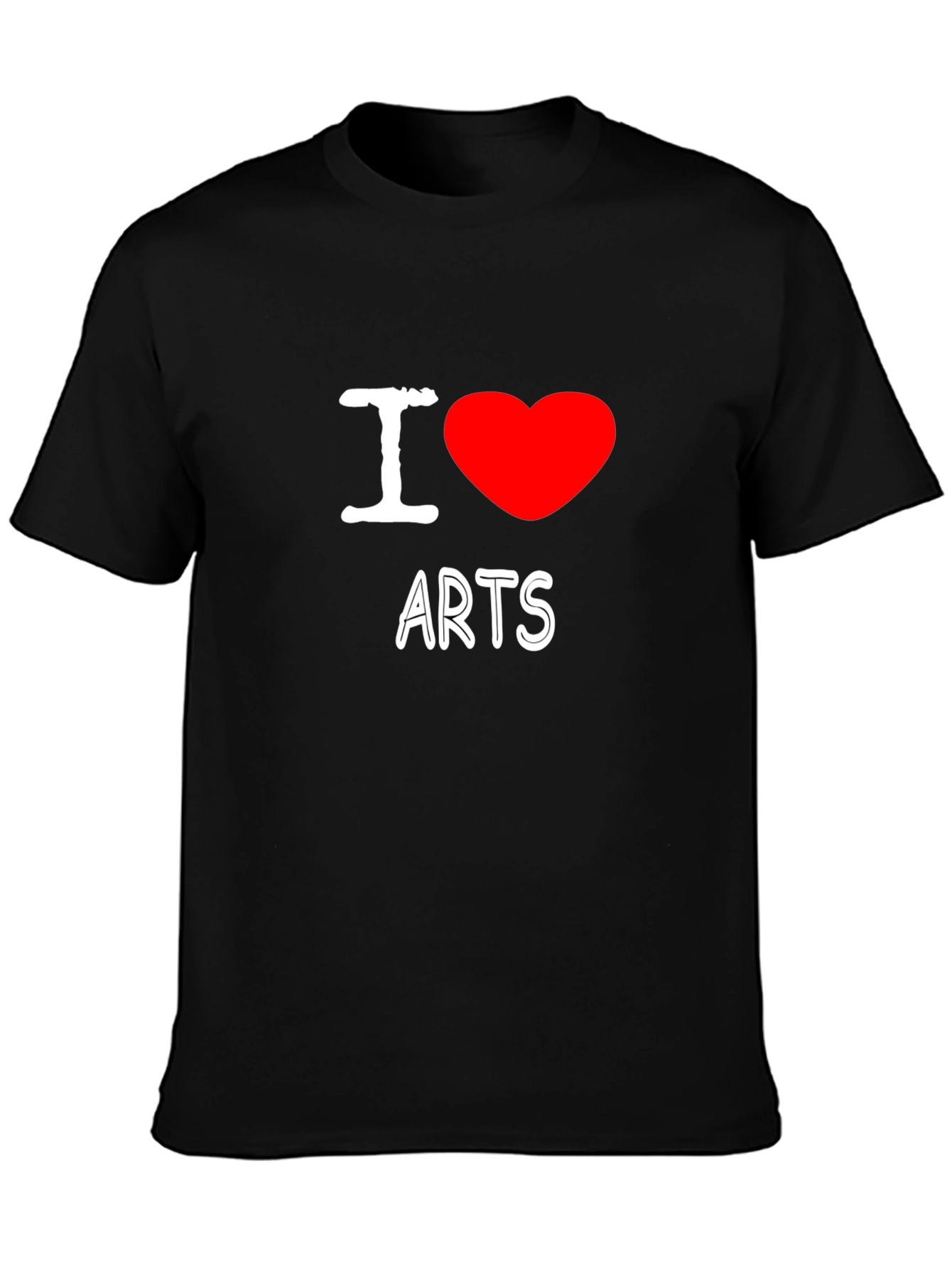 Black I Love Arts Graphic T-Shirt view 3