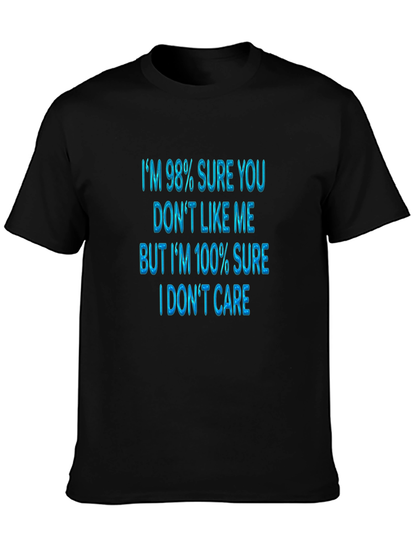 Black I Don't Care T-Shirt Sarcastic Graphic Tee view 3