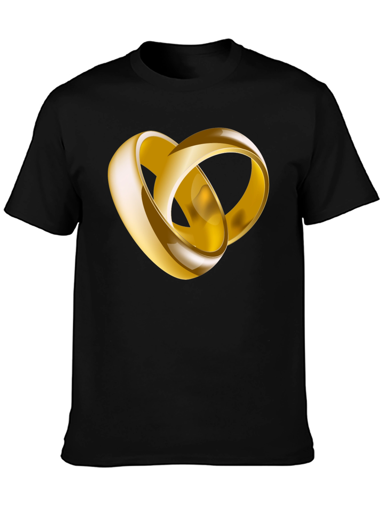 Black Gold Rings Graphic Black T-Shirt view 3