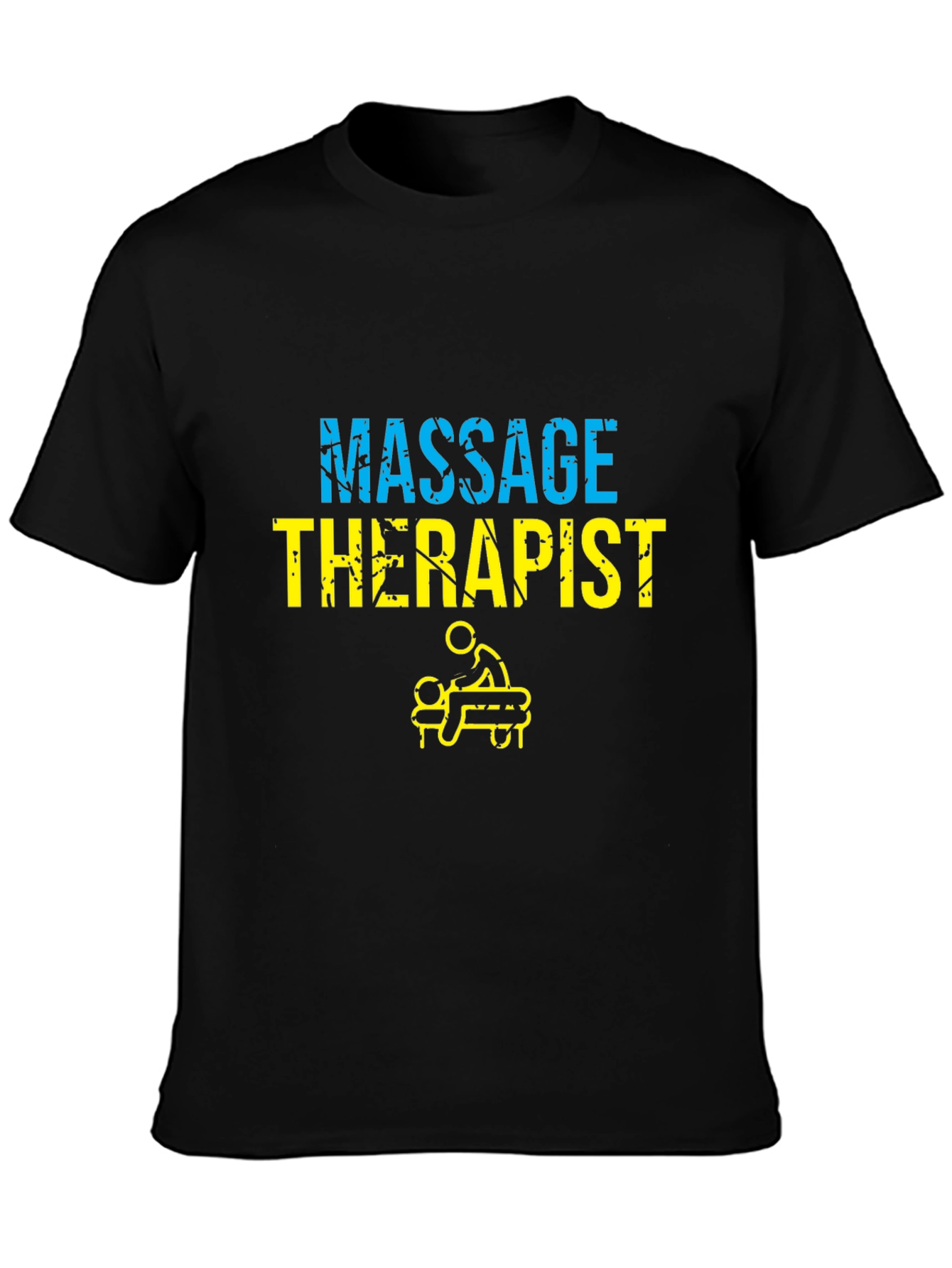 Black Massage Therapist Graphic Tee - Unisex Black T-Shirt view 3