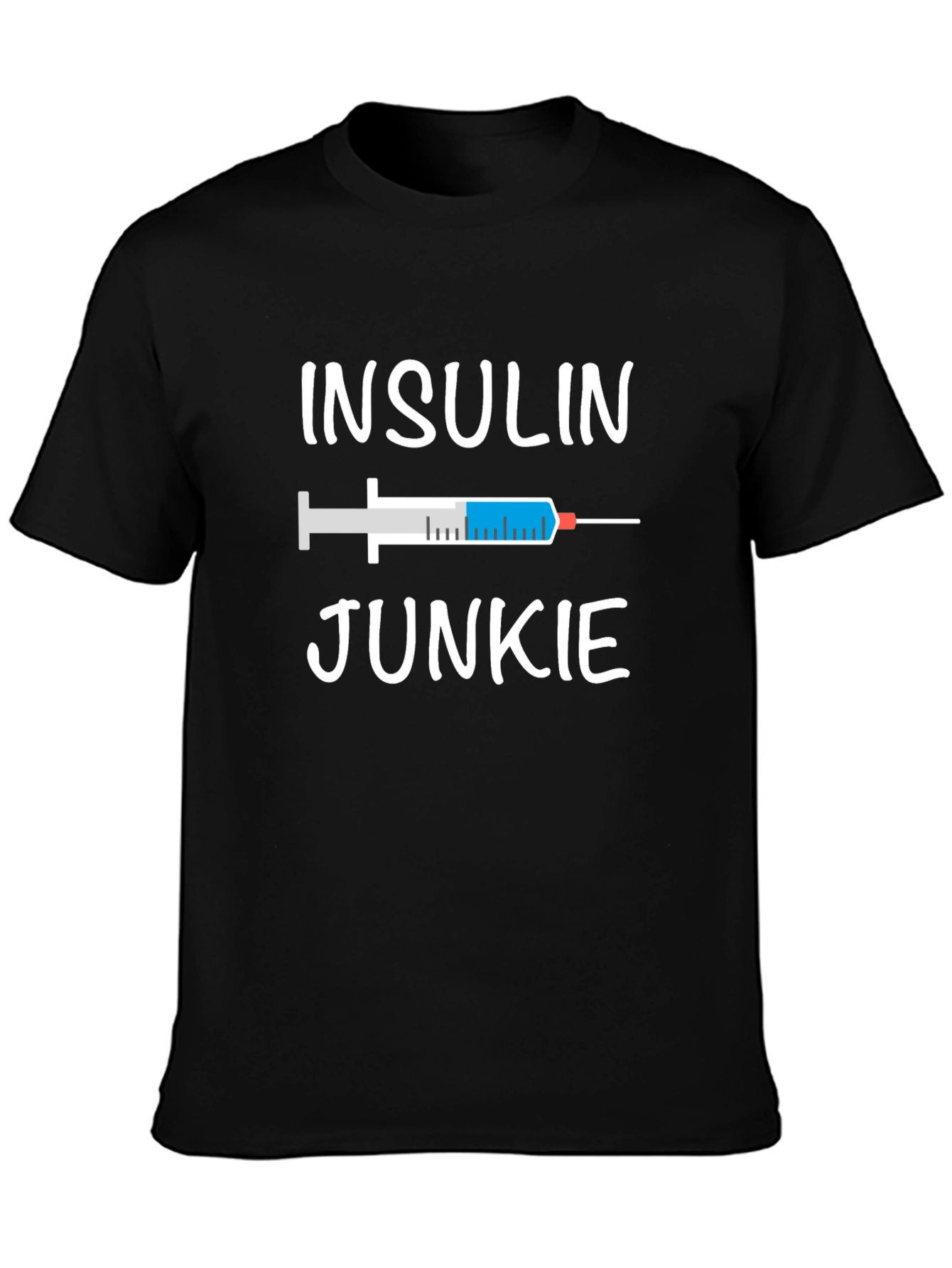 Black Insulin Junkie T-Shirt - Diabetic Awareness Tee view 3