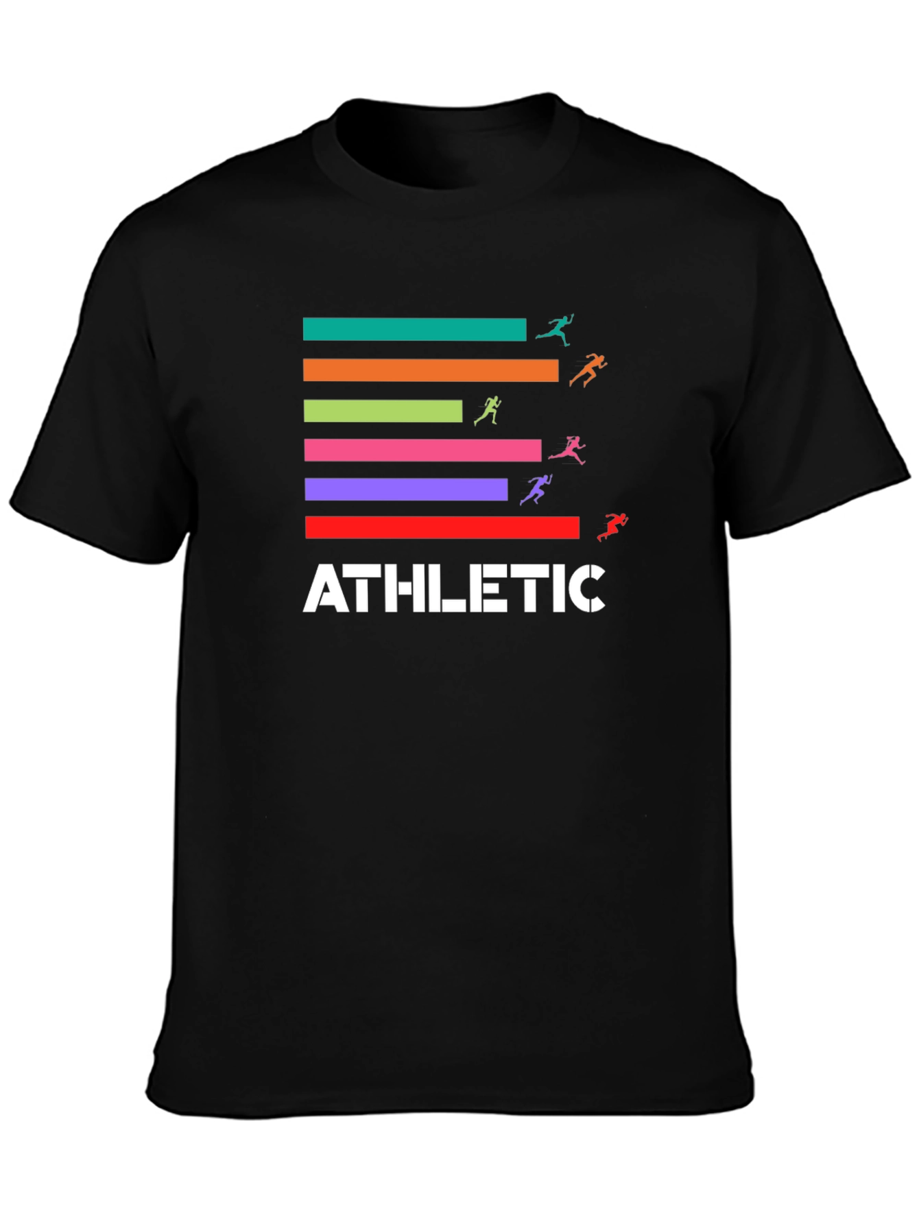 Black Athletic Graphic Tee - Sporty Style view 3