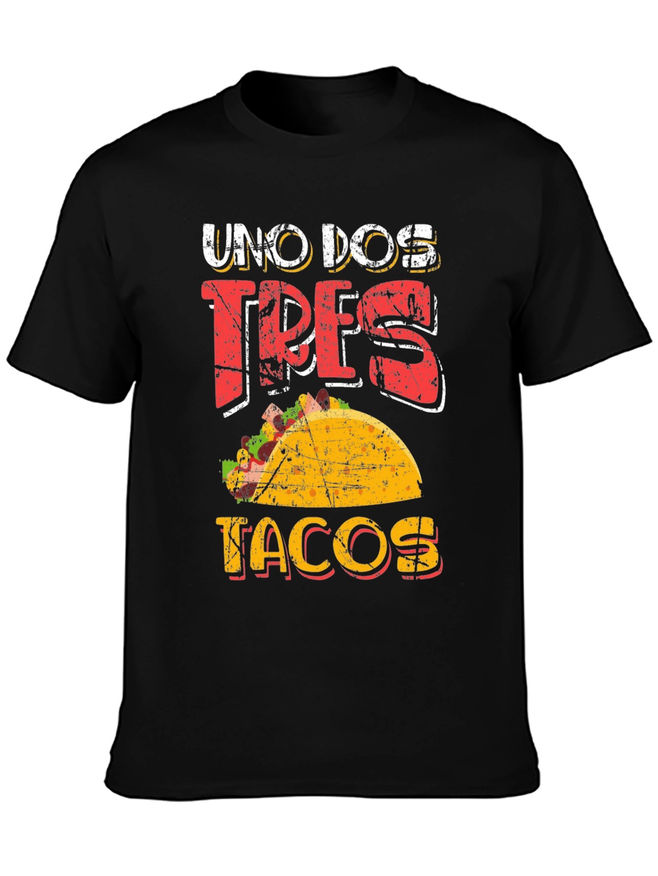 Black Uno Dos Tres Tacos Graphic T-Shirt view 3