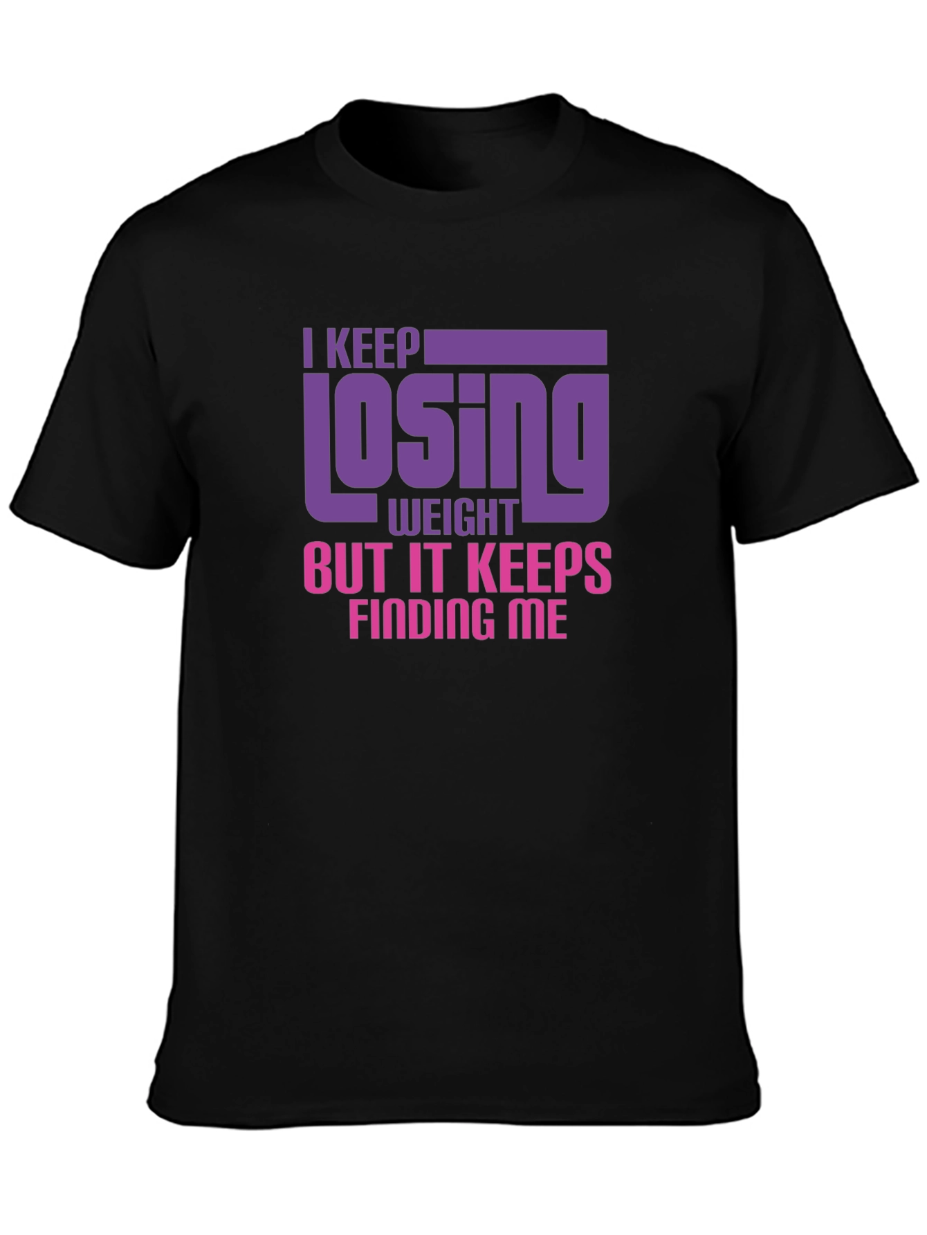 Black Funny Weight Loss T-Shirt - Losing Weight Humor view 3