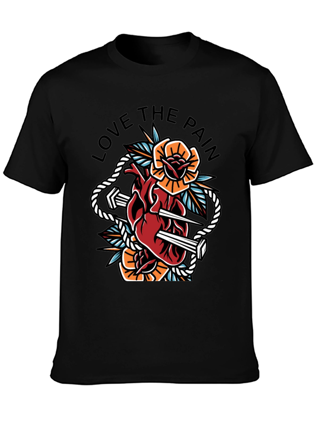 Black Love the Pain Graphic Tee view 3