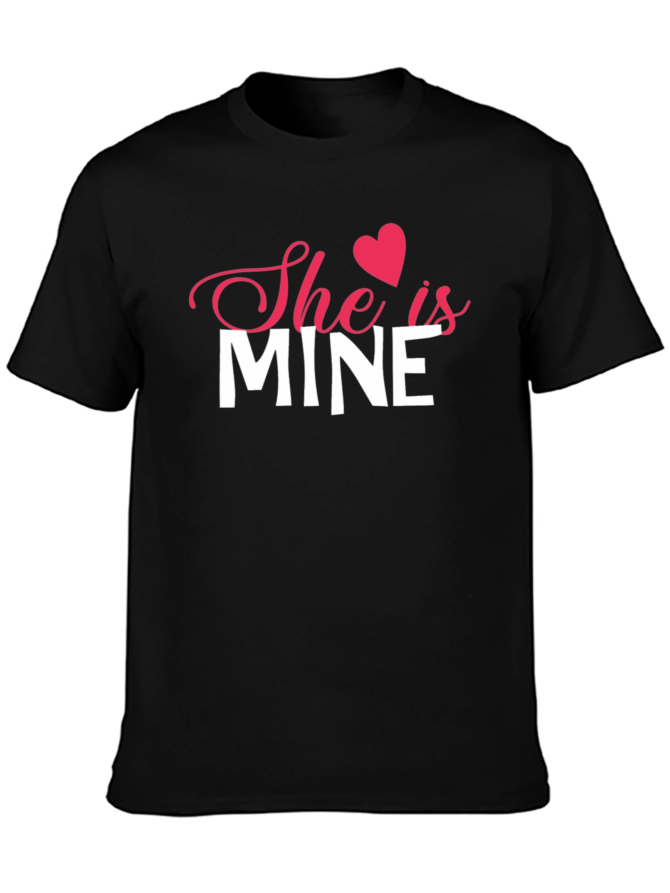 Black She is Mine Graphic Tee - Valentine's Day Gift view 3